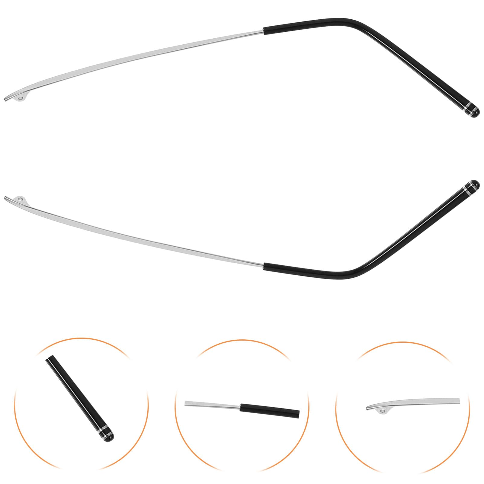 Healvian Universal Metal Glasses Replacement Temple Legs - 1 Pair Silver Glasses Repair Kit for Eyewear Accessories | Perfect for Broken Glasses Repair, DIY Eyewear Maintenance, and Spare Parts Replacement