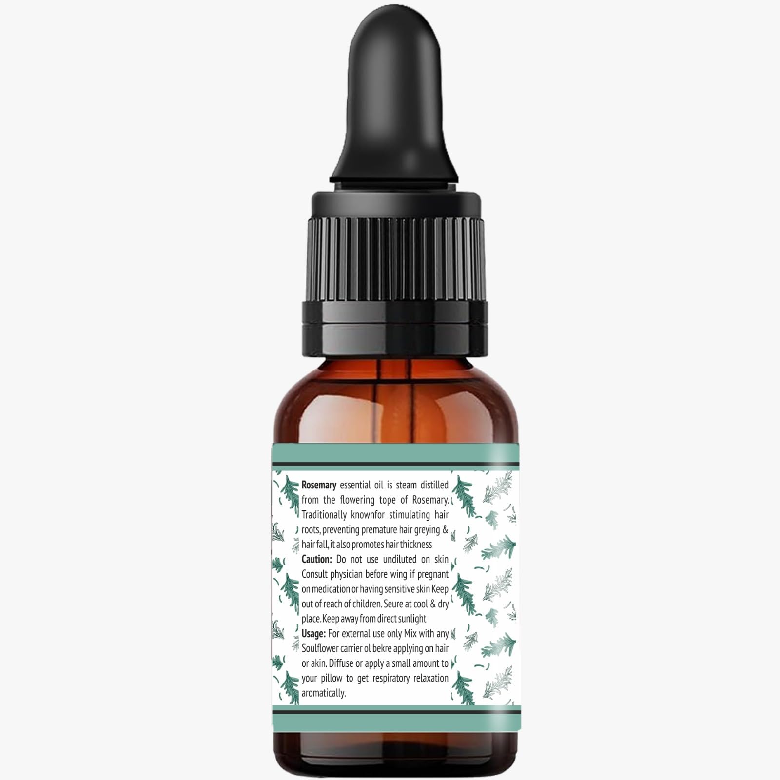 Expert Foods 100% Pure Organic Rosemary Essential Oil for Hair Growth & Thickness | Natural Hair Fall Control & Scalp Treatment | Skin Care & Aromatherapy Oil (15ml) | Perfect for DIY Hair Masks, Massage & Diffuser Blends