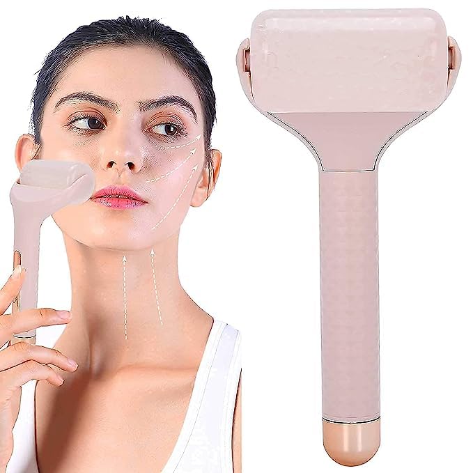 B-LADY Ice-Cool Facial Roller for Soothing & Glowing Skin - Jade Massager for Puffiness, Wrinkles & Dark Circles - Perfect for Morning Routine & Post-Workout Skin Care