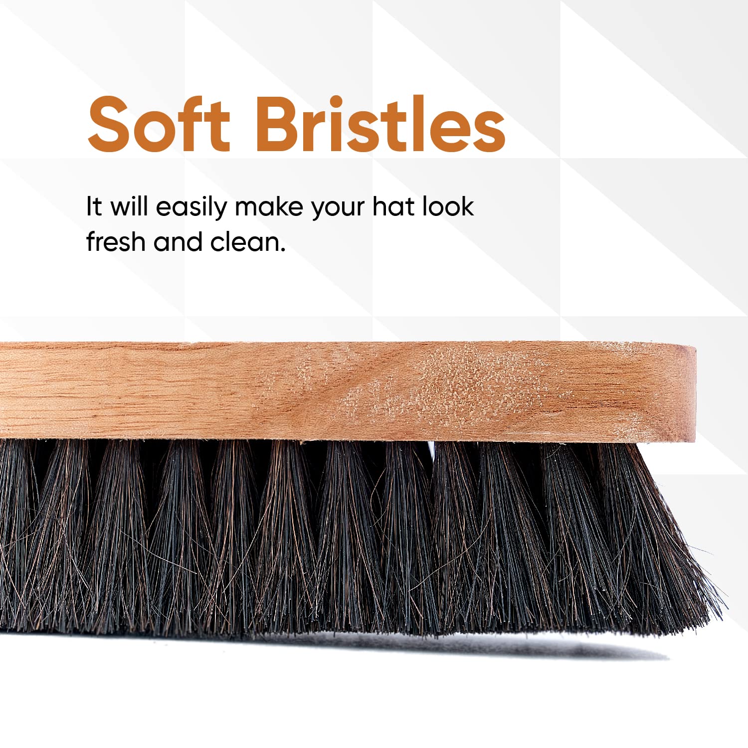 Premium Horsehair Hat Brush - Soft Bristle Cleaning Brush for Baseball Caps, Cowboy Hats, Shoes & Clothes | Durable Wooden Handle Dust & Lint Remover | Perfect for Hat Care, Wardrobe Maintenance & Home Cleaning