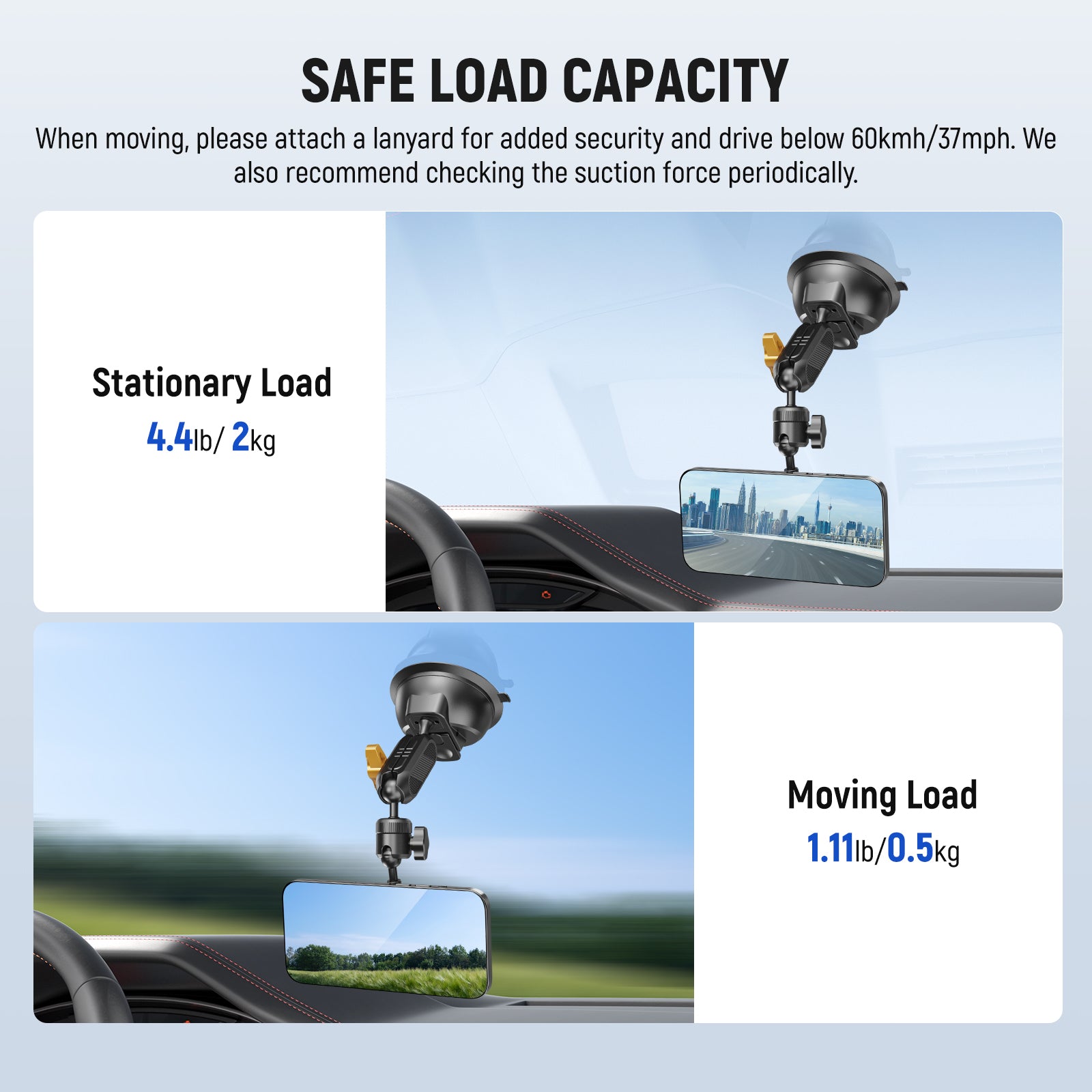 NEEWER CA030 Magnetic Phone Holder with Suction Cup Mount - Universal Car Dashboard & Windshield Mount for iPhone, Samsung, Google Pixel - Perfect for Hands-Free Driving, GPS Navigation & Video Recording