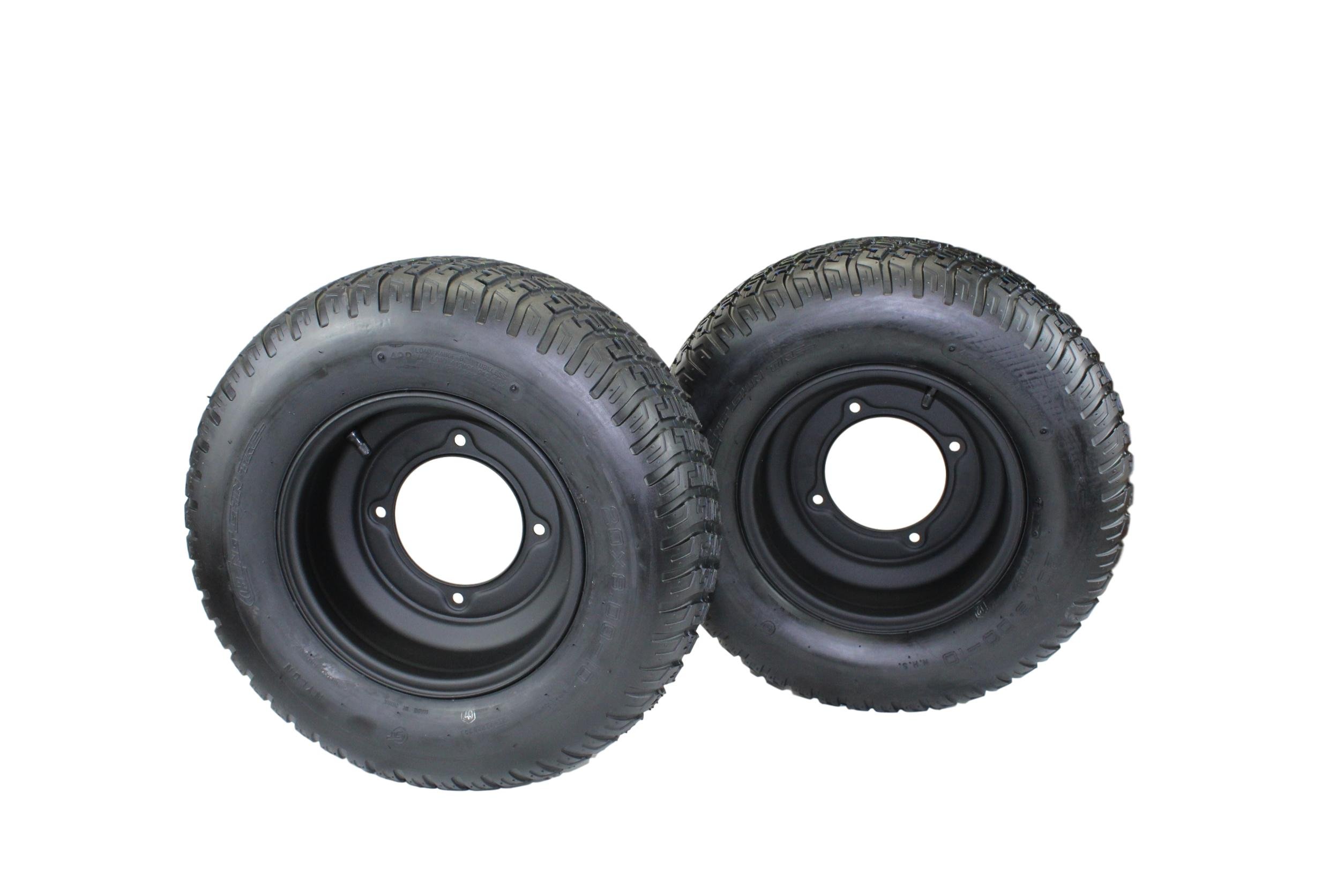 (Set of 2) 20x8.00-10 Tires with 10x5 Segway Black Wheels - Heavy Duty Replacement Tires for Golf Carts, Lawn Mowers & Utility Vehicles - All-Terrain Performance for Outdoor Work & Recreation
