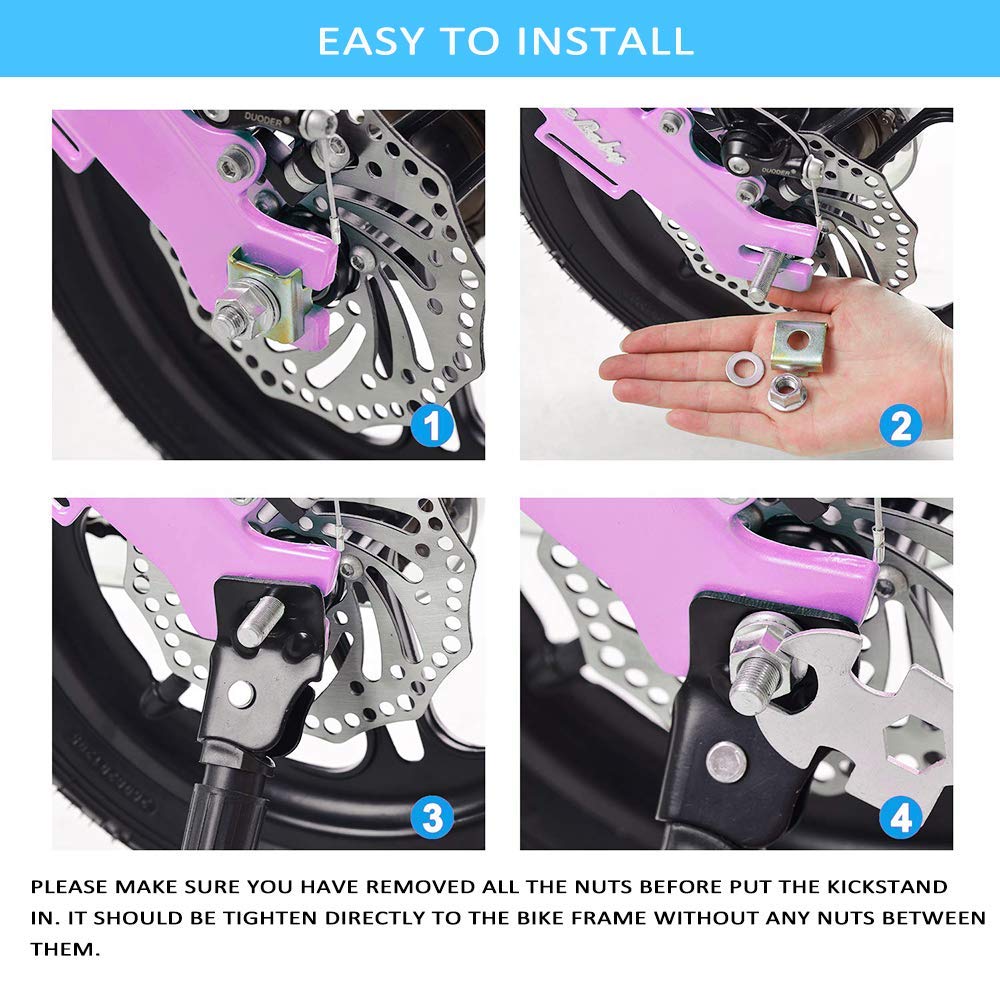 12 14 16 18 20 Inch Kids Bike Kickstand - Adjustable Bicycle Support Stand for Children's Bicycles | Perfect for 12