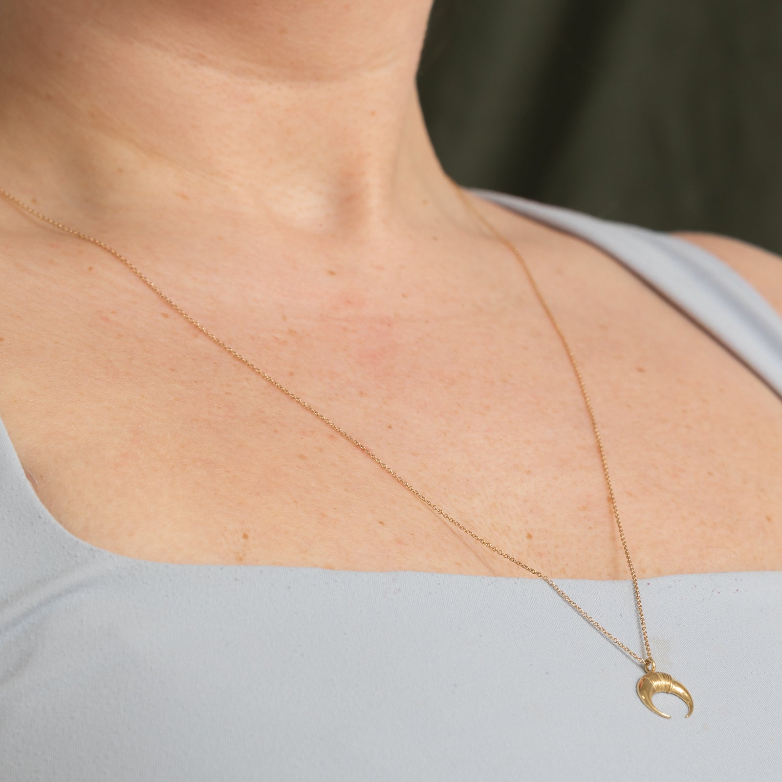 Kinn Studio Horn Pendant Necklace - 22 Inch Bohemian Style Natural Horn Jewelry for Women | Perfect for Festival, Layering & Everyday Wear
