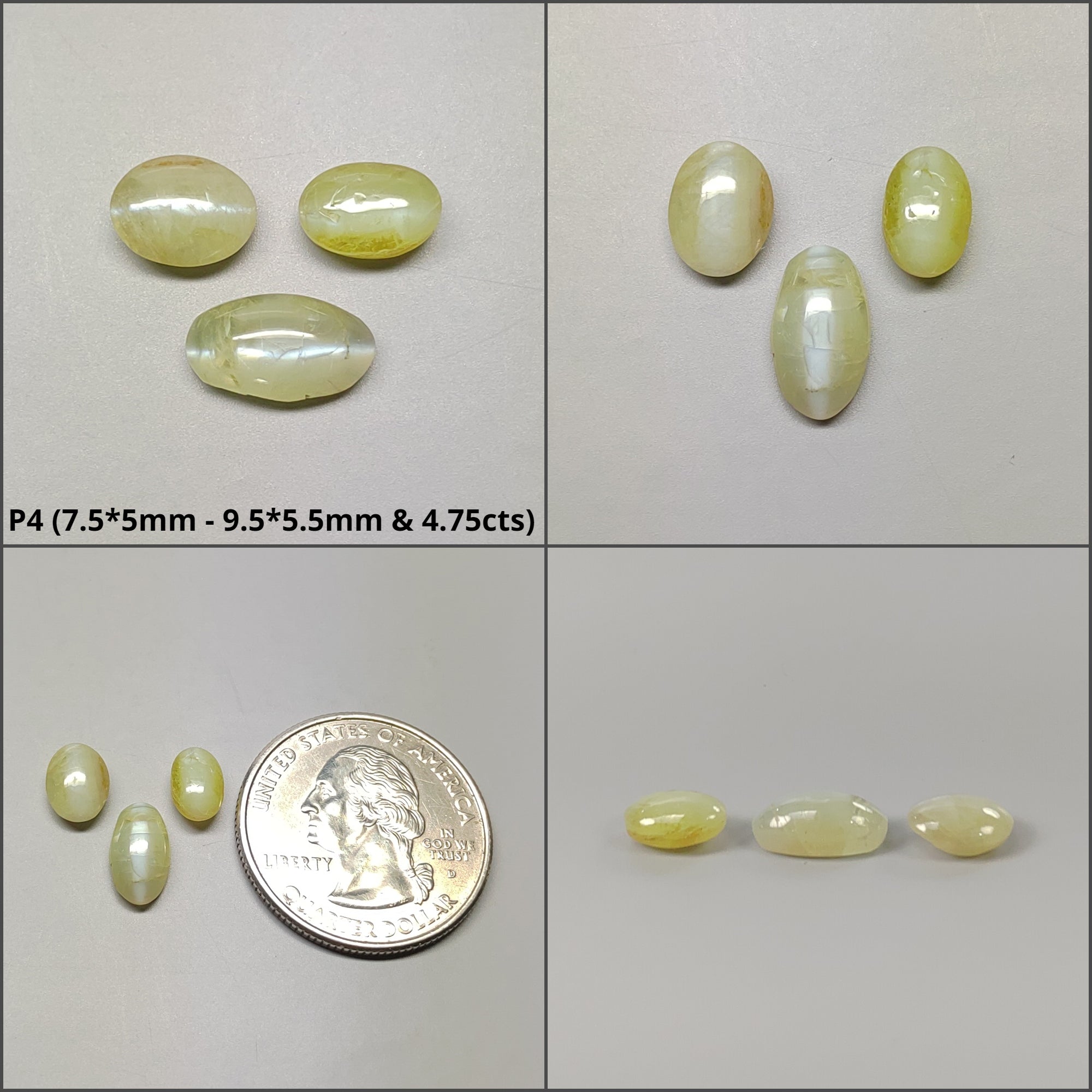 Natural Untreated Chrysoberyl Cat's Eye Gemstone Cabochon - Oval & Round Shape for Jewelry Making (Bracelets, Rings, Pendants) - Unheated Genuine Cat's Eye Stone Lot