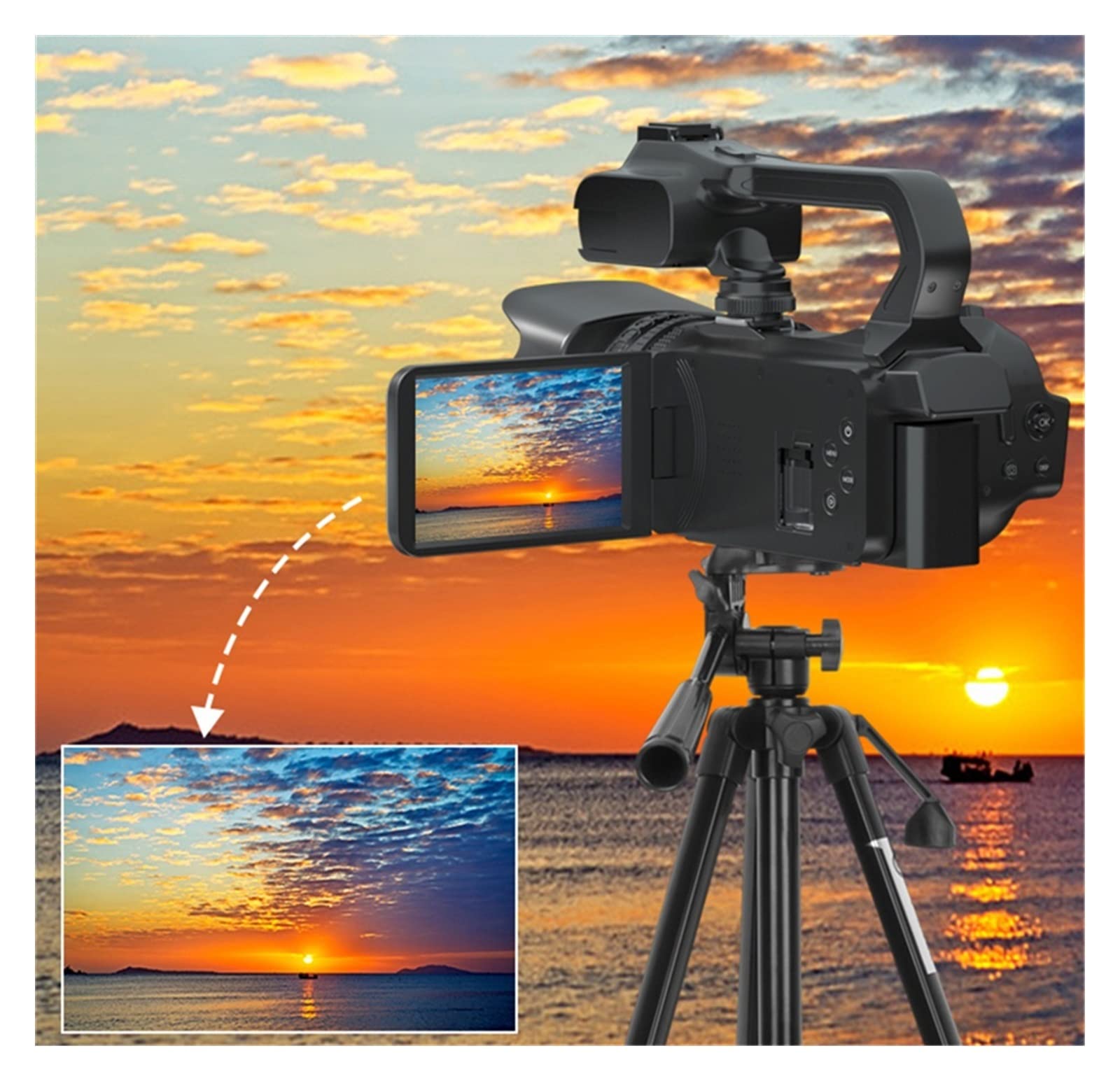 BODORME 4K Professional Camcorder with 18X Zoom, 4