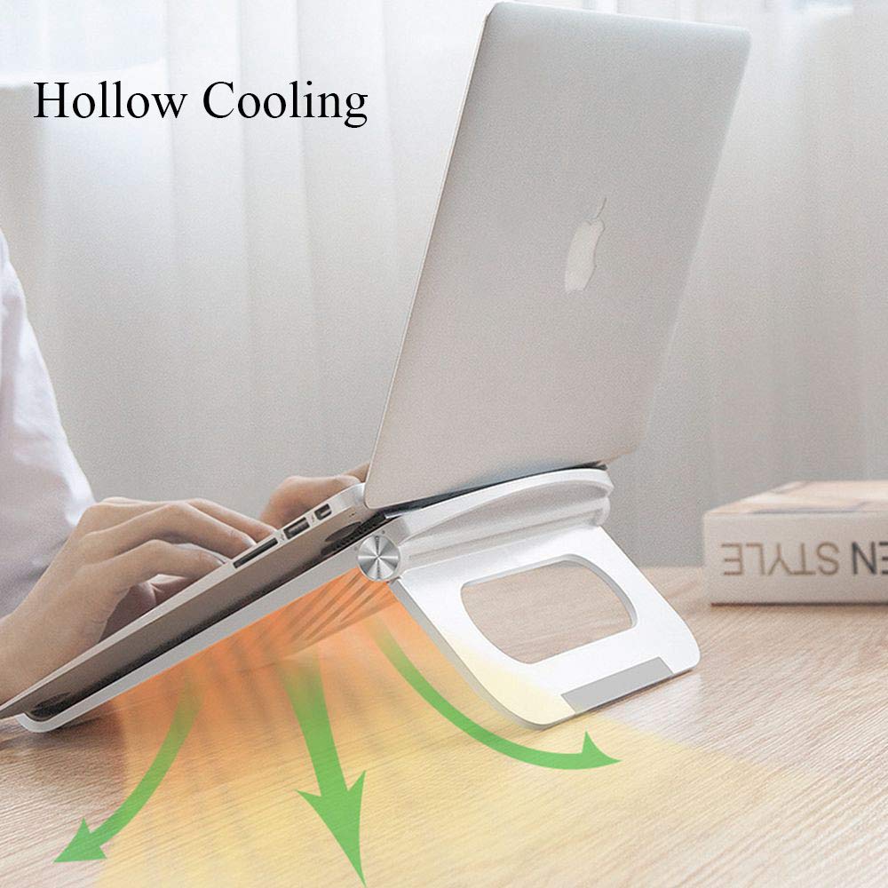 Adjustable Foldable Laptop Stand for MacBook, Dell XPS, HP - Ergonomic Notebook Holder for 10-17 Inch Laptops - Perfect for Home Office, Gaming & Travel Use