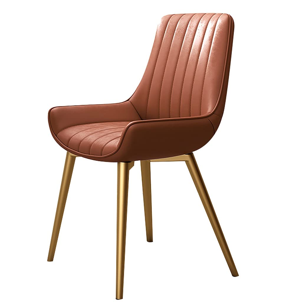 Modern Metal Leg Upholstered Dining Chairs - Artificial Leather Soft Seat & Backrest - Kitchen, Office, Bedroom Accent Chairs for Home Decor & Comfortable Dining