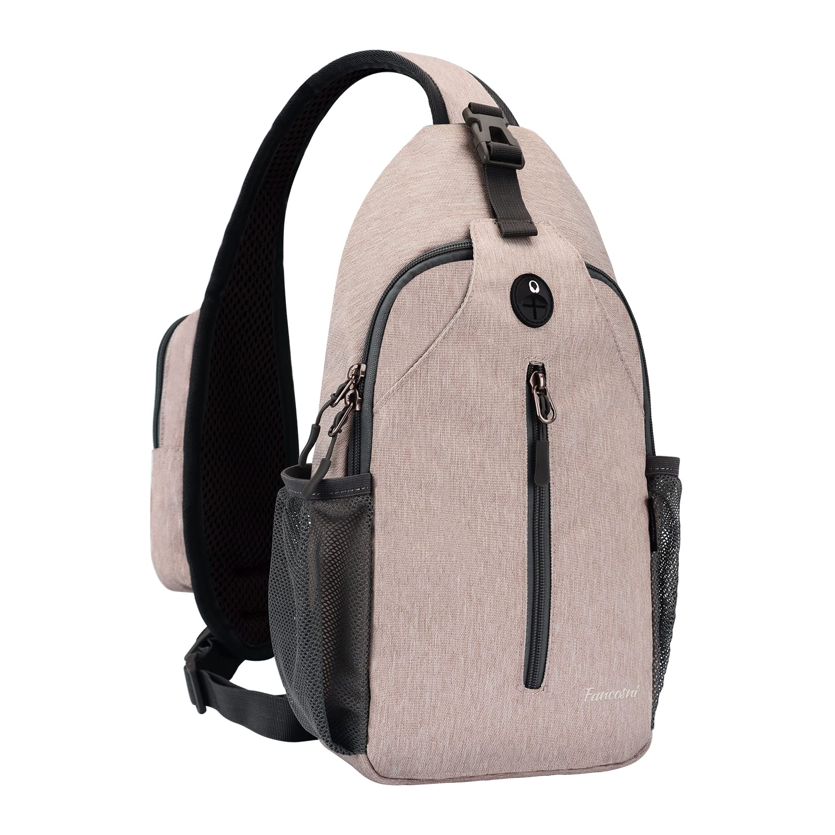 Lightweight Crossbody Sling Bag for Women & Men - Multipurpose Shoulder Backpack for Travel, Hiking, Shopping & Outdoor Activities with Earphone Hole - Flaxen Casual Daypack for Walking, Biking & Cycling