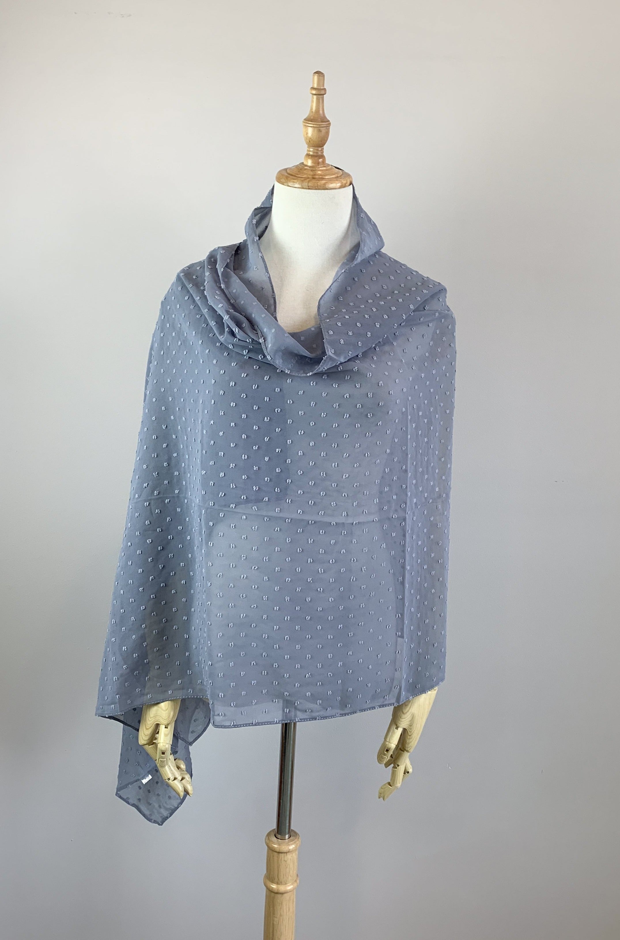 Blue Gray Long Scarf Cover Up Shawl - Soft Winter Wrap for Women (Lola BGRY08) | Perfect for Cold Weather, Outdoor Activities & Fashion Accessory