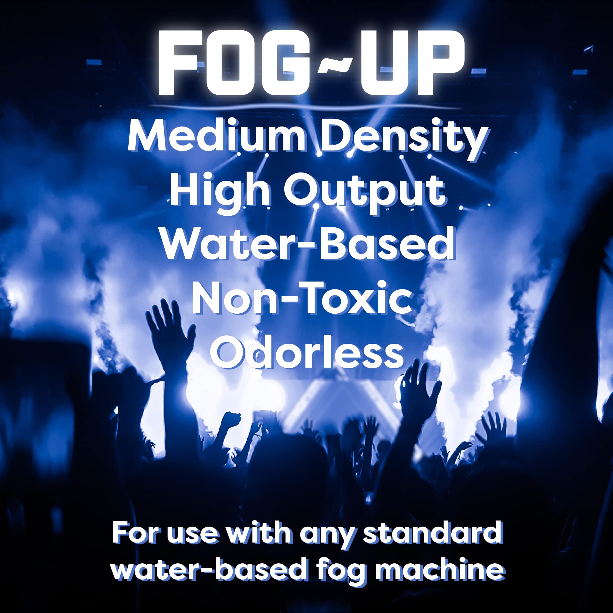 FogUp Medium Density Fog Juice - Long-Lasting, High Output Non-Toxic Water-Based Fog Machine Fluid (1 Gallon, 128 fl oz) - Perfect for Halloween Parties, Concerts, Theater Productions & Haunted Houses