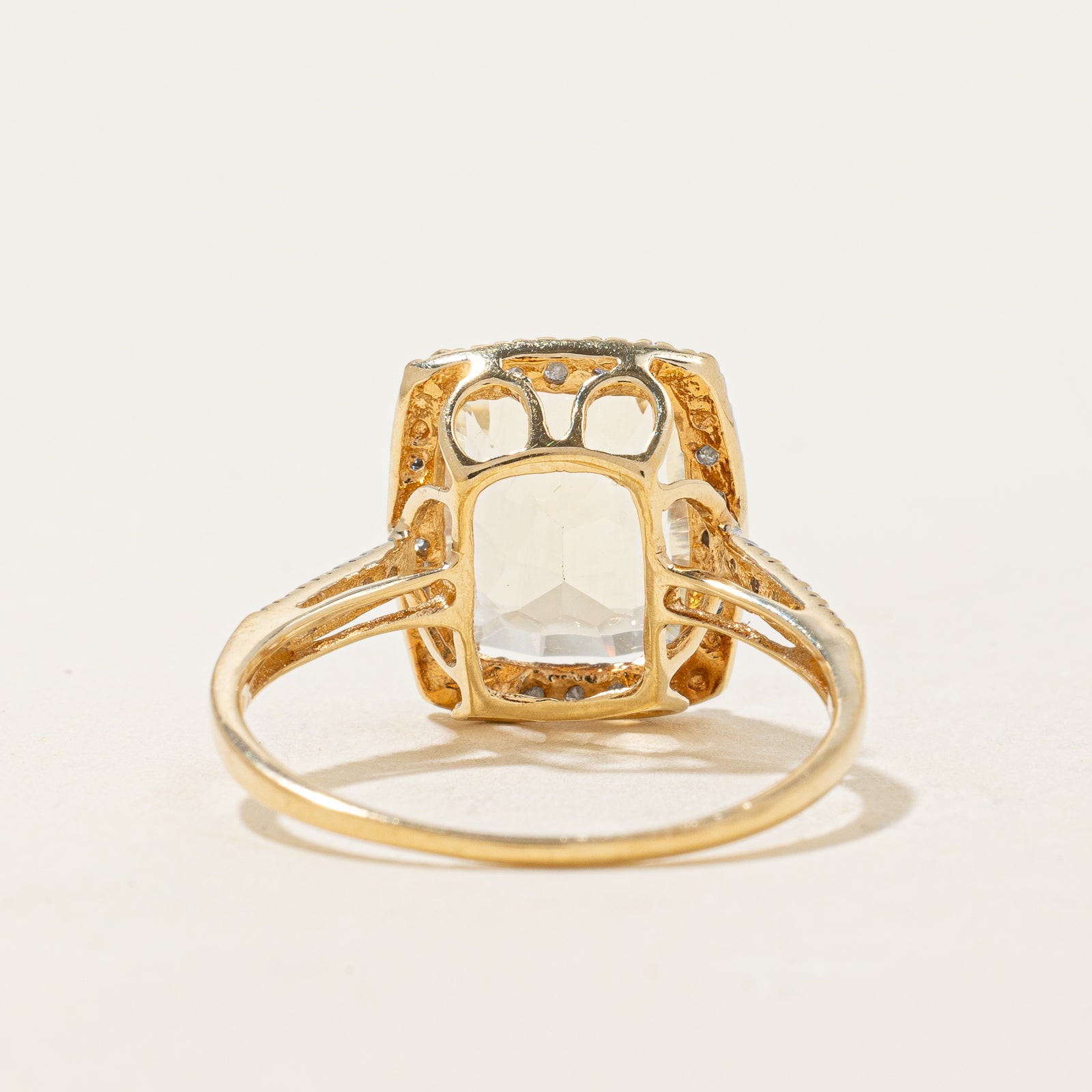 4.50ct Yellow Feldspar & 0.09ct Diamond Cocktail Ring - Size 8.75 | Elegant Statement Jewelry for Parties, Weddings & Special Occasions