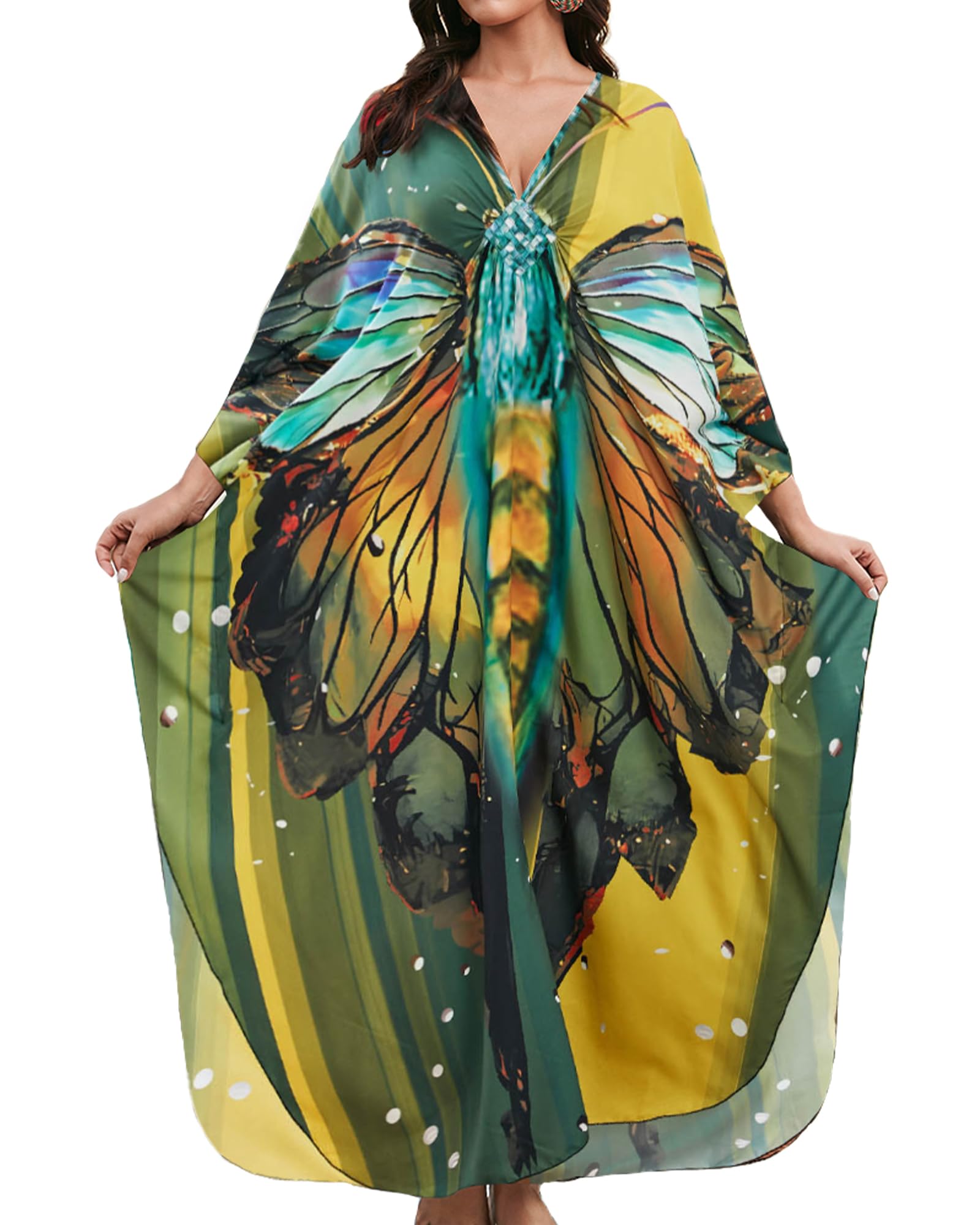 **Bsubseach Women's Plus Size Animal Print Kaftan Dress - Beach Cover Up for Swimwear, Resort Wear, Poolside Lounging & Summer Vacation Outfits**