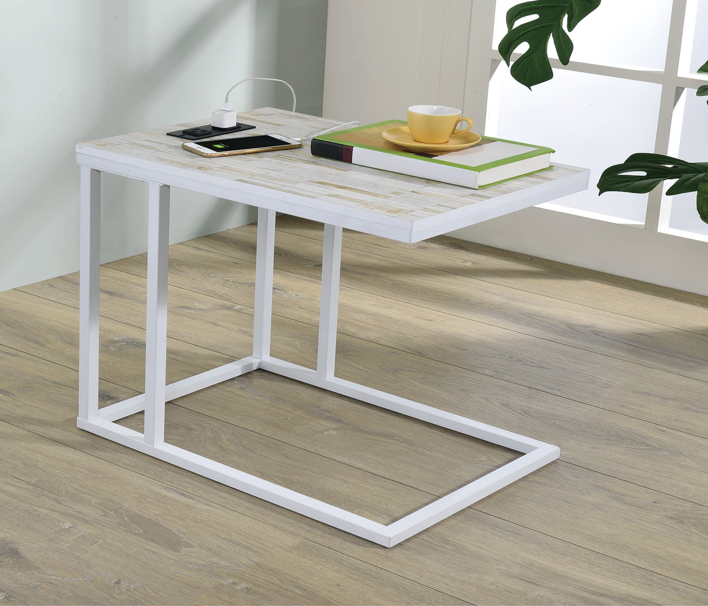 Office Star Norwich C Table - Adjustable Side Table for Office, Living Room & Bedroom - Compact & Durable Design for Laptops, Drinks & Books