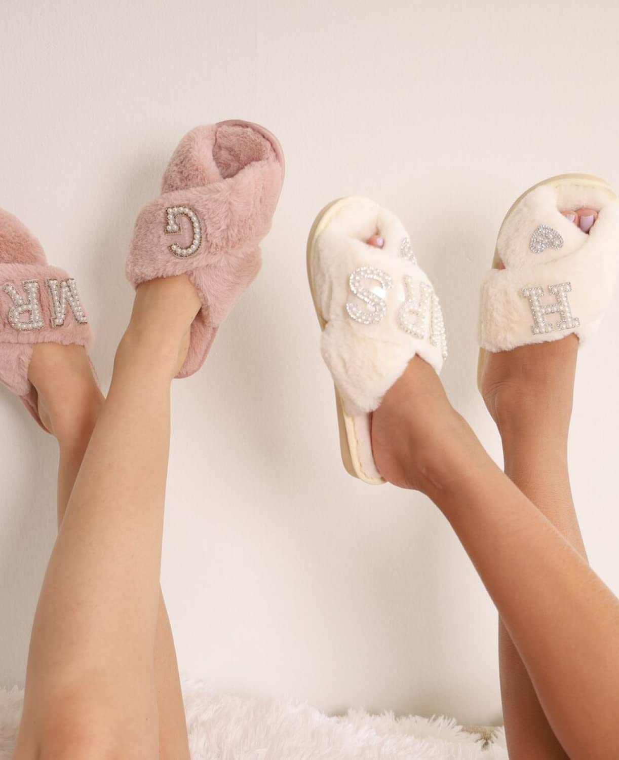 Personalized Fluffy Slippers for Women - Custom Christmas Gifts for Mom, Girlfriend & Bridesmaids - Cozy Bridal Party Slippers with Gift Box - Perfect for Holidays, Weddings & Relaxing at Home