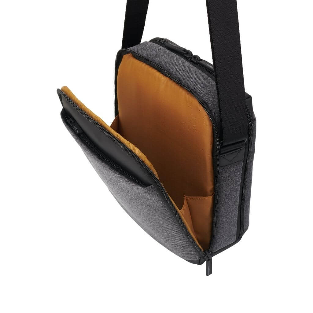 Hedgren Inc RFID Blocking Crossbody Bag with 10 Pockets - Stylish & Secure Vertical Pouch for Travel, Work & Daily Use (Grey)