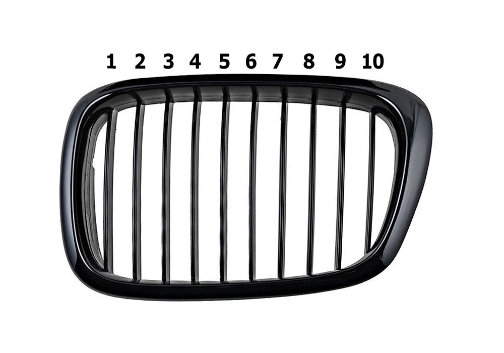 BMW E39 5 Series (1995-2003) ///M Style Colored Grille Insert Trims - 10 Beam Grill Upgrade for Enhanced Style & Performance | Perfect for Car Enthusiasts & Custom Builds