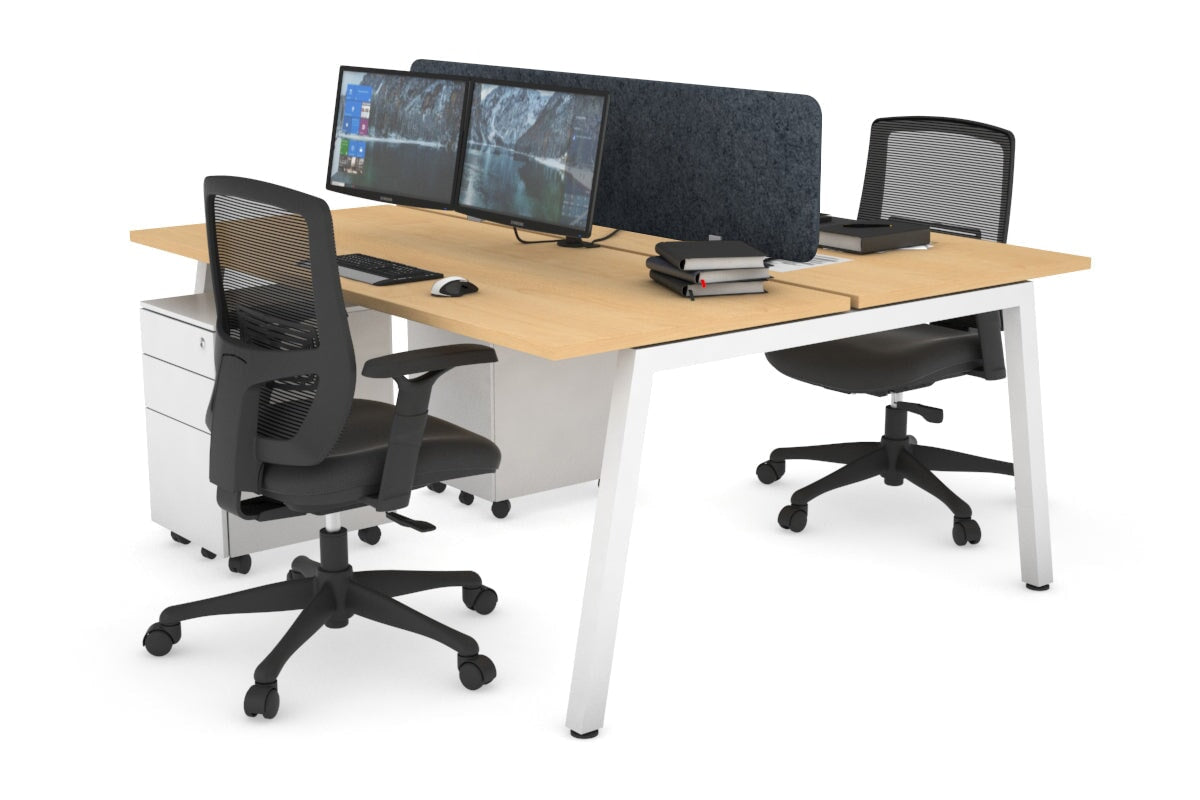 Quadro 2 Person Office Workstation Desk [1400L x 700W] - Perfect for Shared Workspaces & Collaborative Office Environments