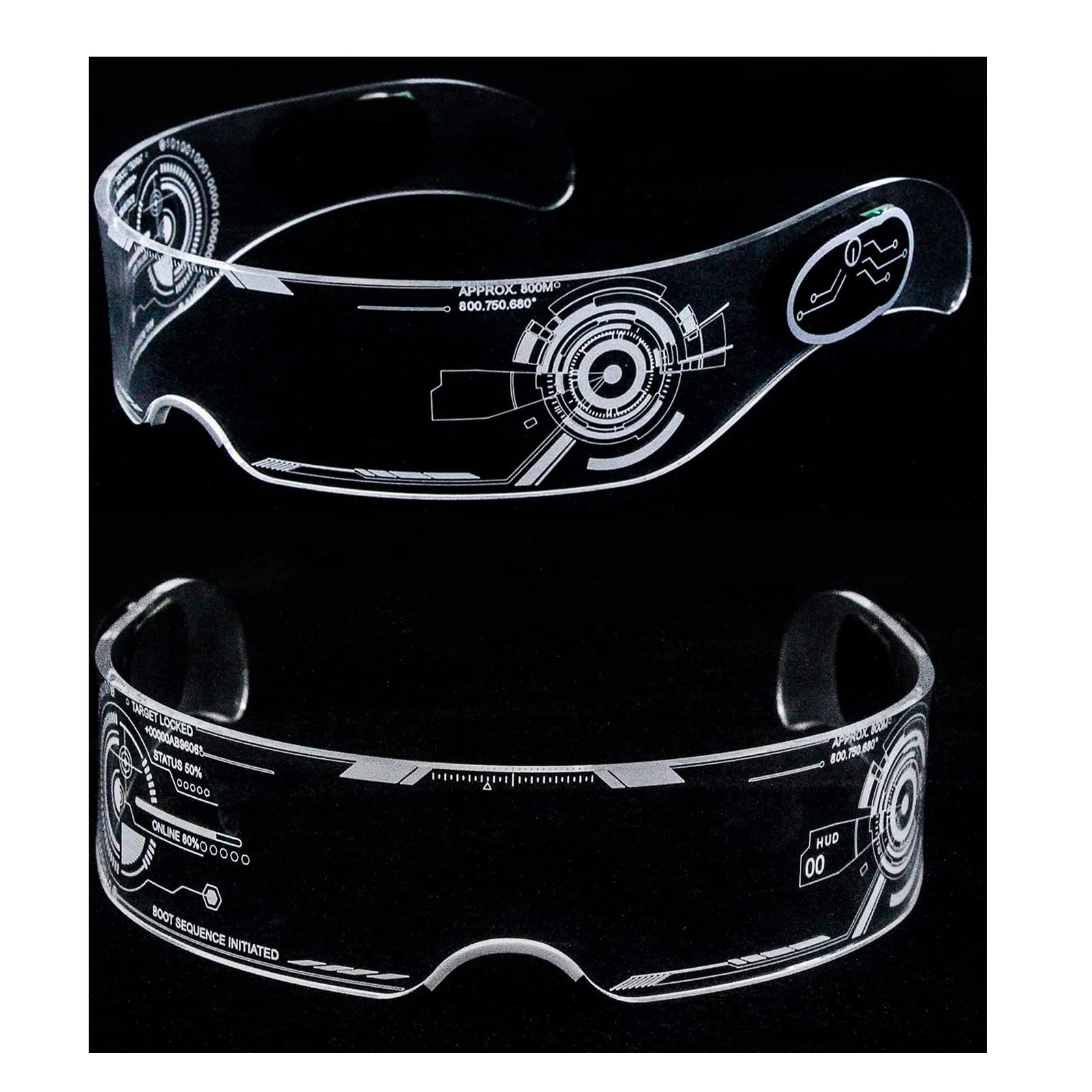 Cyberpunk LED Light Up Glasses - Futuristic Cosplay Accessory for Parties & Raves