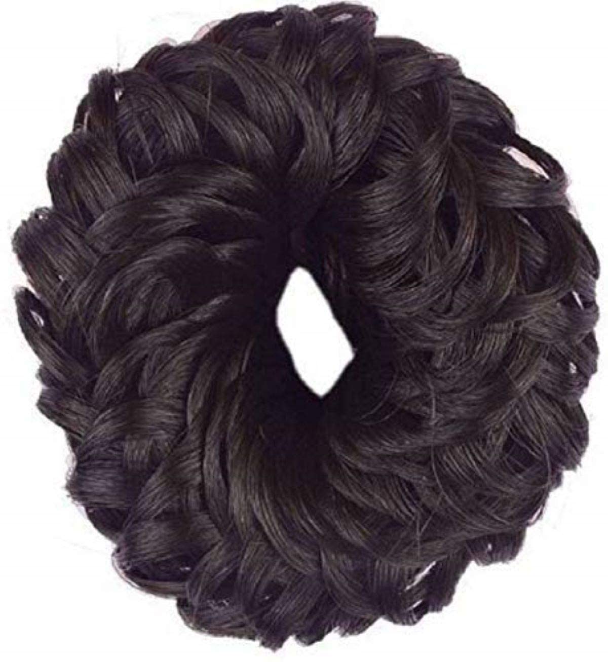 Flysales® 2-Pack Fancy Juda Bun Hair Bands for Women & Girls - Synthetic Hair Extensions for Instant Hairstyles (Black & Brown) - Perfect for Parties, Weddings & Everyday Styling
