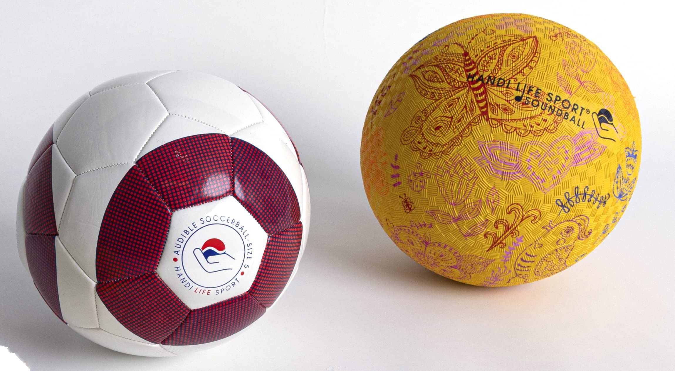 Handi Life Sport Butterfly Bell Ball - Lightweight Audible Soccer Ball with Inflatable Rubber & Tactile Grip - Size 5 for Therapy, Recreation & Adaptive Sports - Perfect for Visually Impaired Athletes, Sensory Play & Special Needs Activities