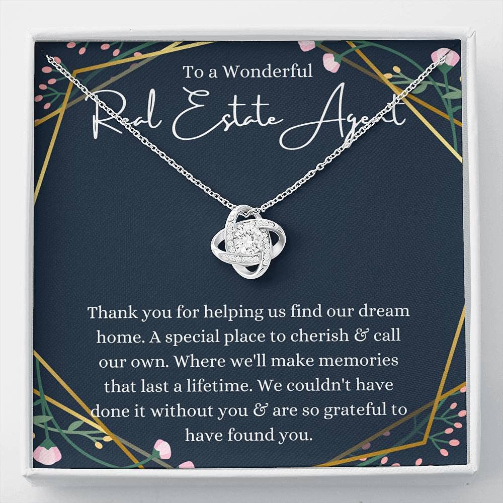 Handmade Love Knot Message Card Jewelry - Personalized Thank You Gift for Real Estate Agents & Realtors | Elegant Closing Gift for Escrow Celebrations | Perfect for Client Appreciation & Professional Milestones