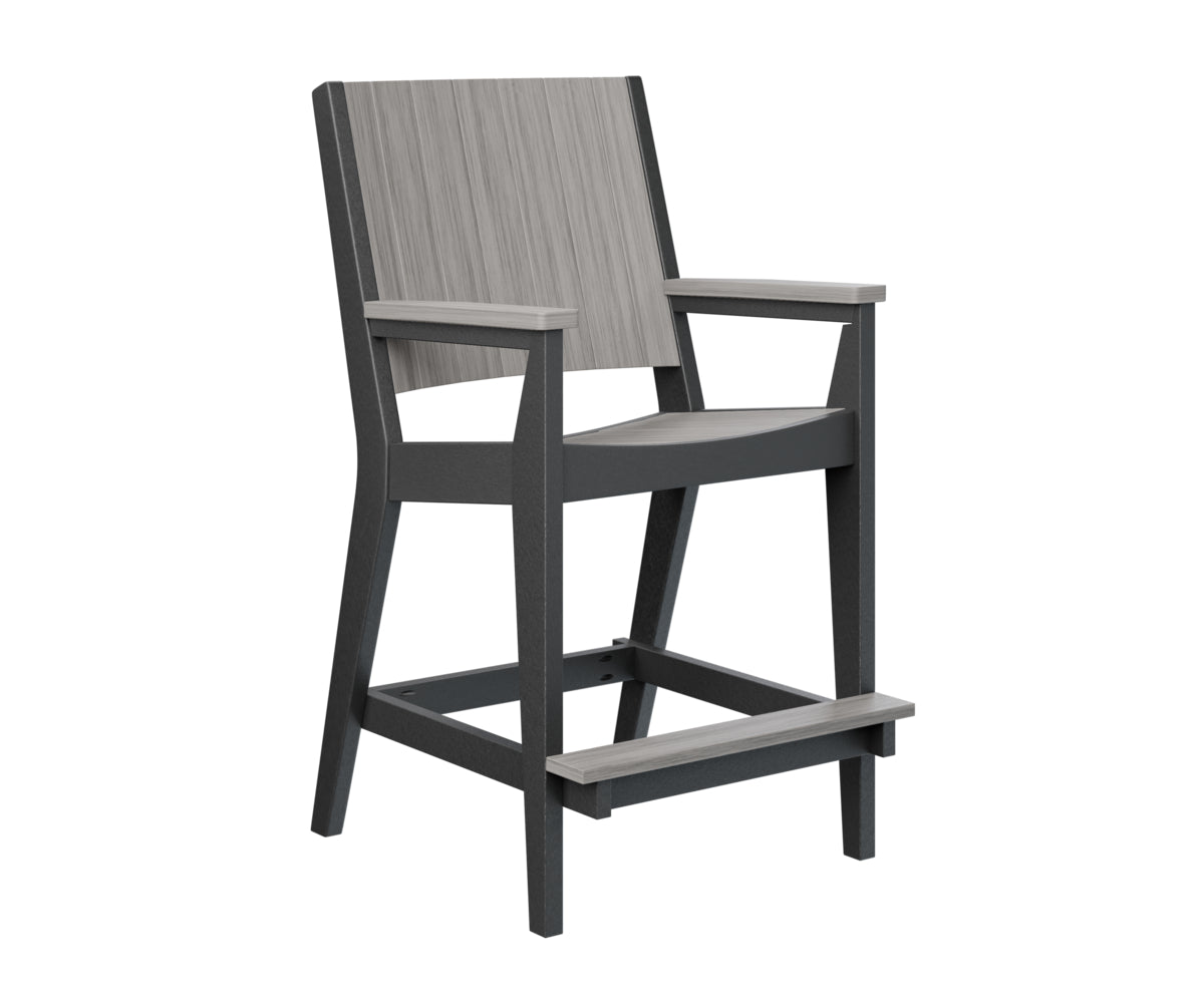 Berlin Gardens Mayhew Chat Bar Chair - Rustic Wooden Bar Stool for Kitchen Island, Pub & Outdoor Patio - Comfortable Counter Height Seating for Home & Commercial Use