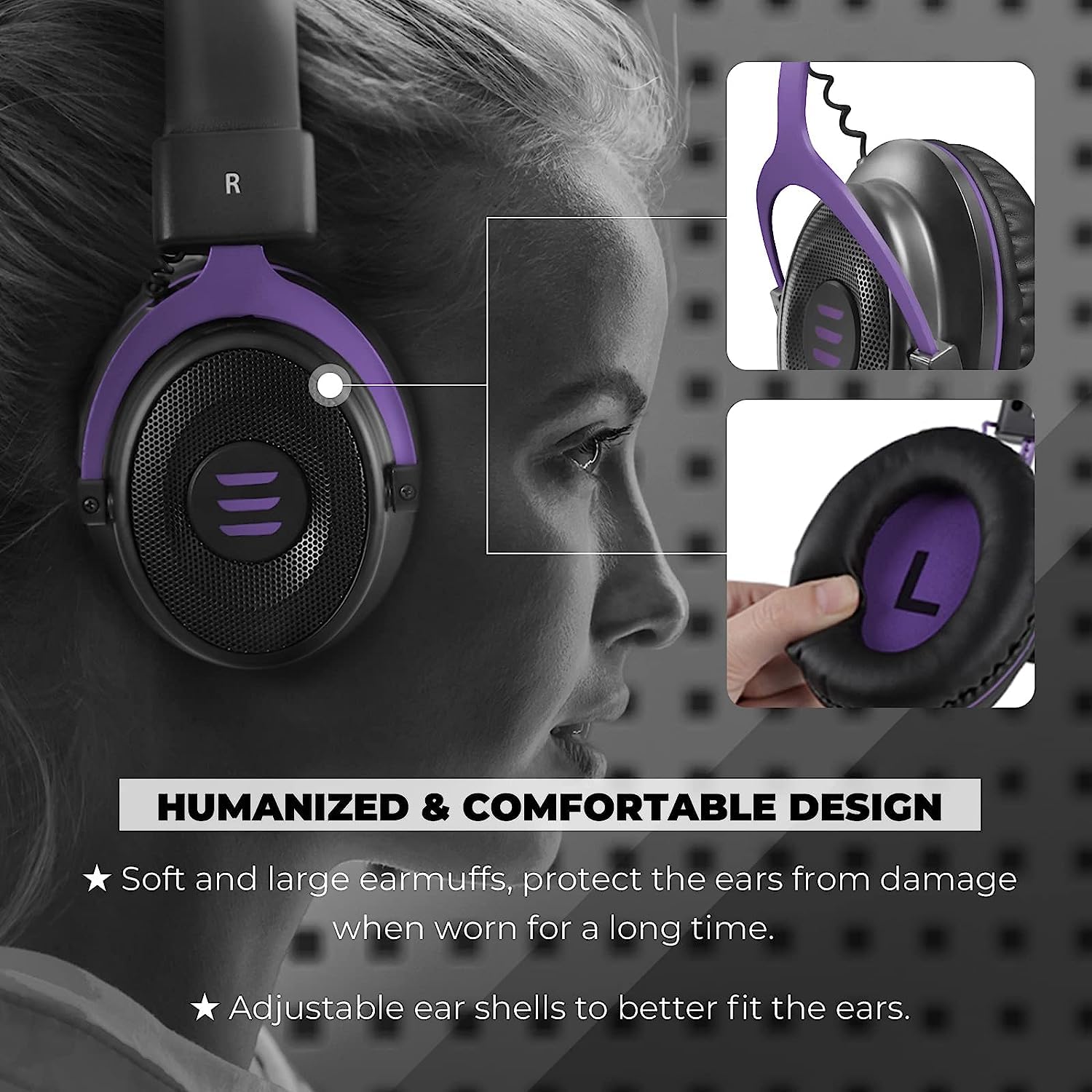 EKSA E900 Wired Gaming Headset with Detachable Noise Cancelling Mic - 50mm Drivers, 3D Stereo Sound for Xbox One/X/S, PS4/PS5, Nintendo Switch & PC - Perfect for Competitive Gaming & Online Chat (Purple)