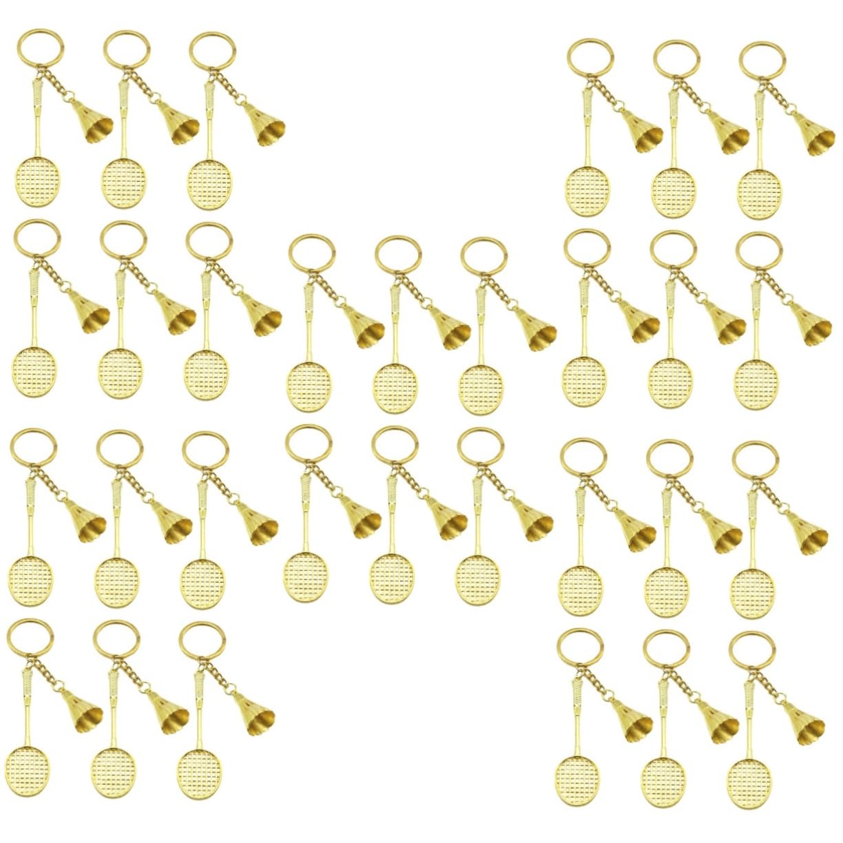 BIUDECO 30 Pcs Badminton Keychain - Zinc Alloy Tennis Jewelry Holder Pendant for Sports Enthusiasts | Perfect for Badminton Players, Tennis Fans & Gift Giving
