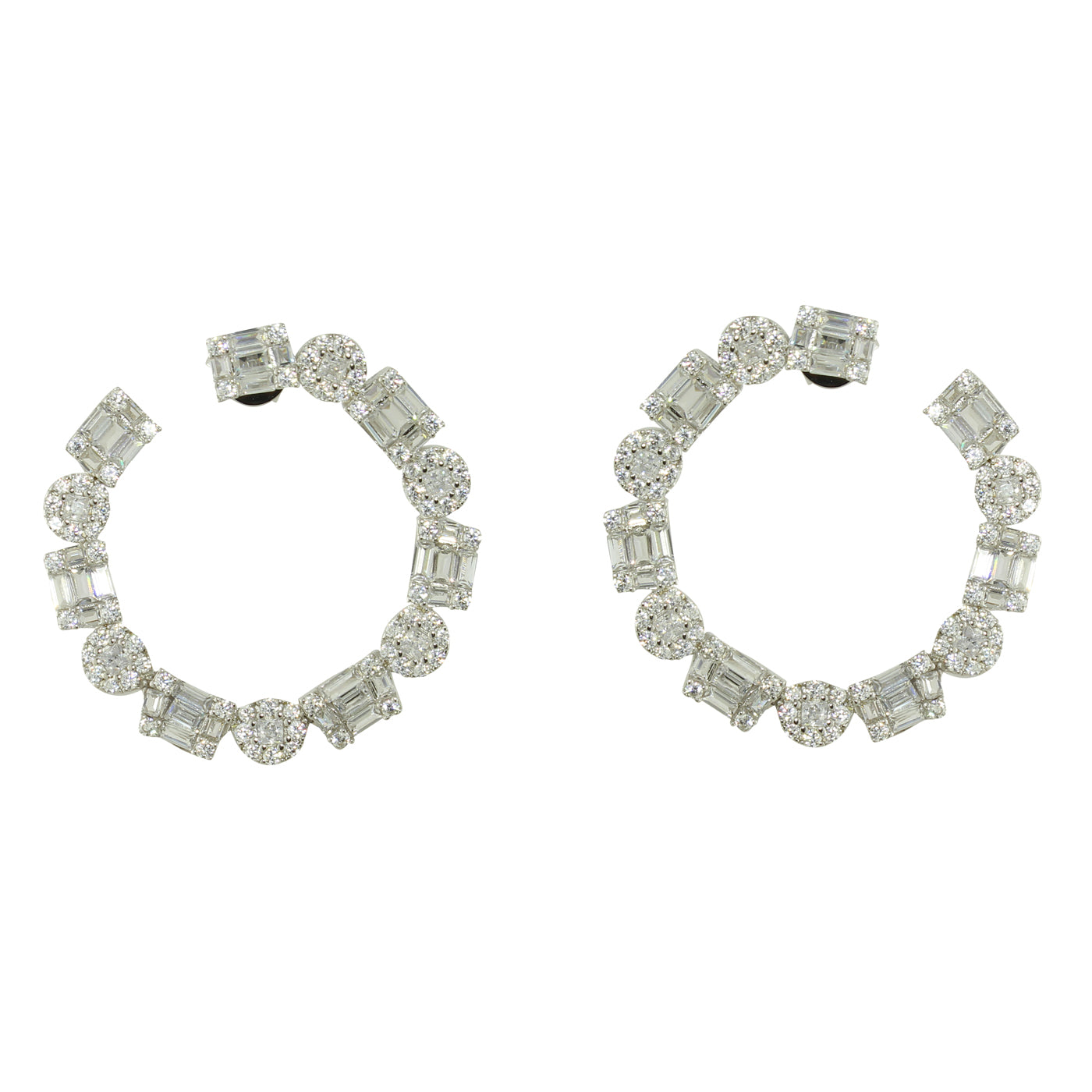 EMERAD Sterling Silver Cut Open Hoop Earrings for Women - Trendy Minimalist Dangle Earrings for Everyday Wear & Special Occasions