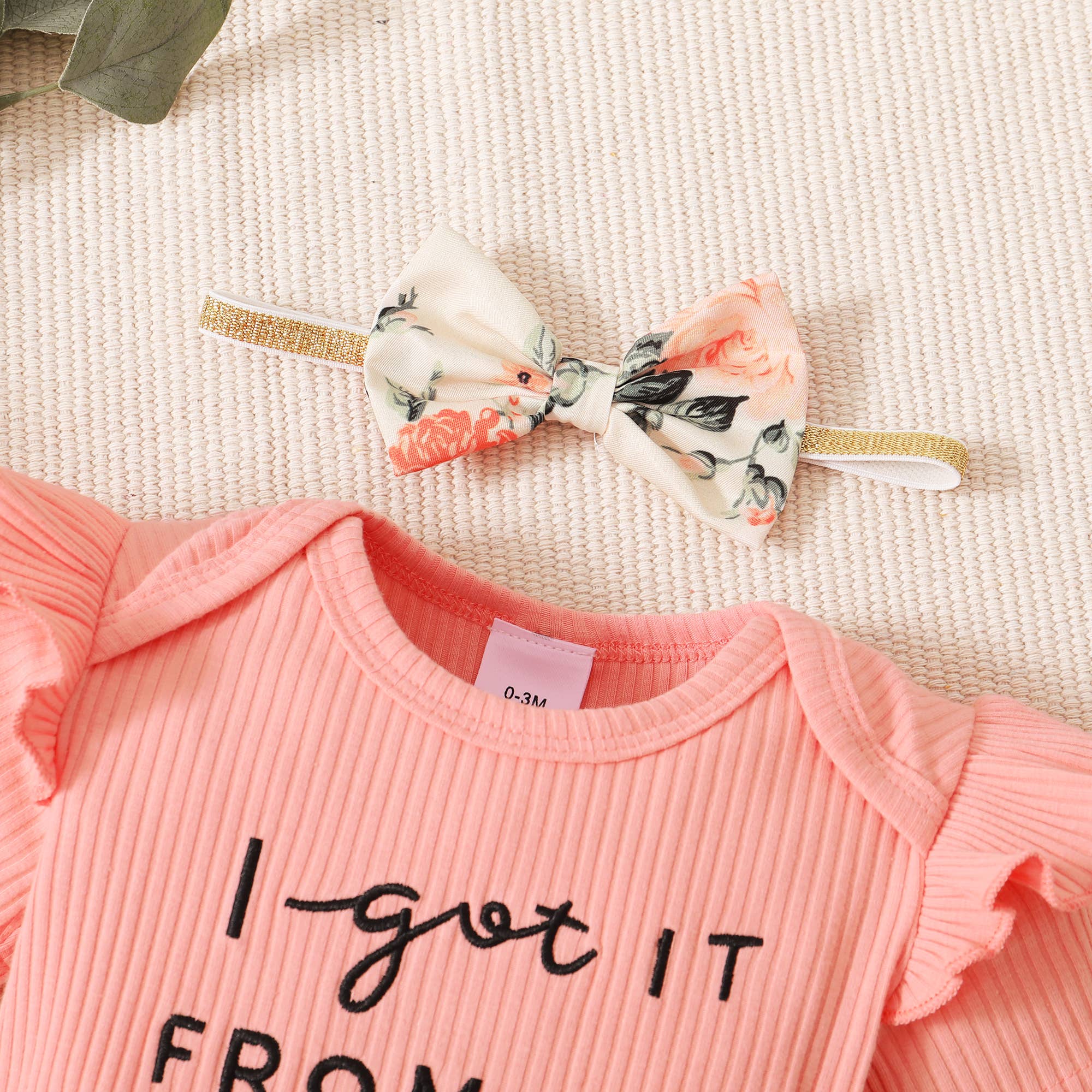 Adorable Baby Girl 3-Piece Outfit Set - Cute Matching Romper, Headband & Leggings | Perfect for Photoshoots, Birthday Parties & Daily Wear