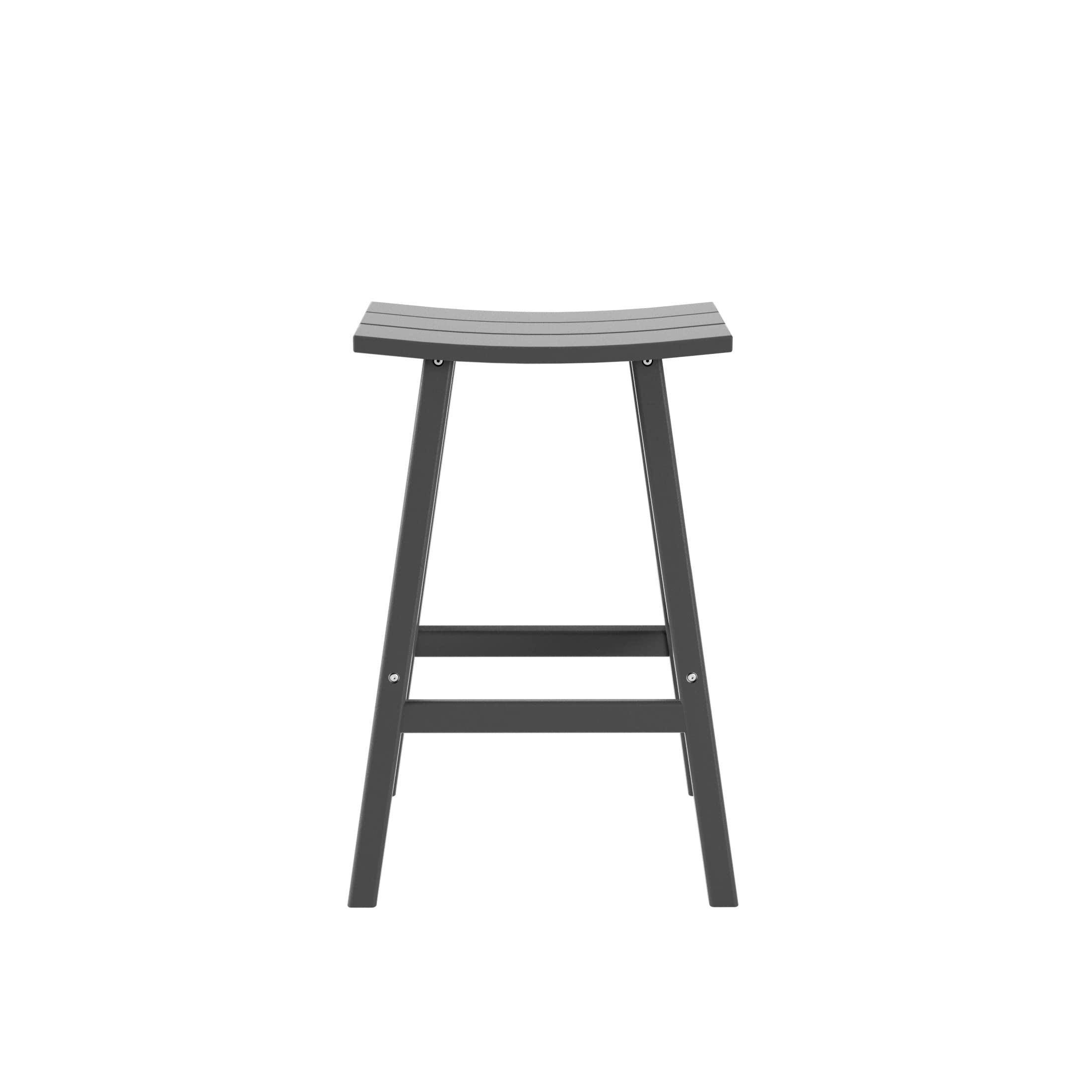 WestinTrends Malibu 2-Piece 29-Inch Outdoor Bar Stools Set - Patio Saddle Stools in Gray for Backyard, Deck & Poolside Dining