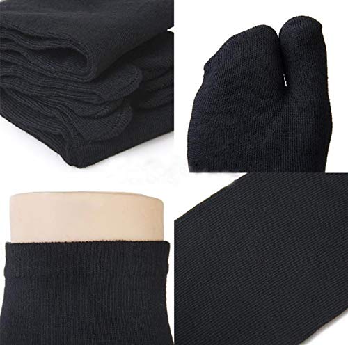 3 Pairs Japanese Tabi Socks - Split Toe Ninja Slippers for Kimono & Martial Arts - Comfortable Traditional Footwear for Indoor Wear, Cosplay, and Meditation