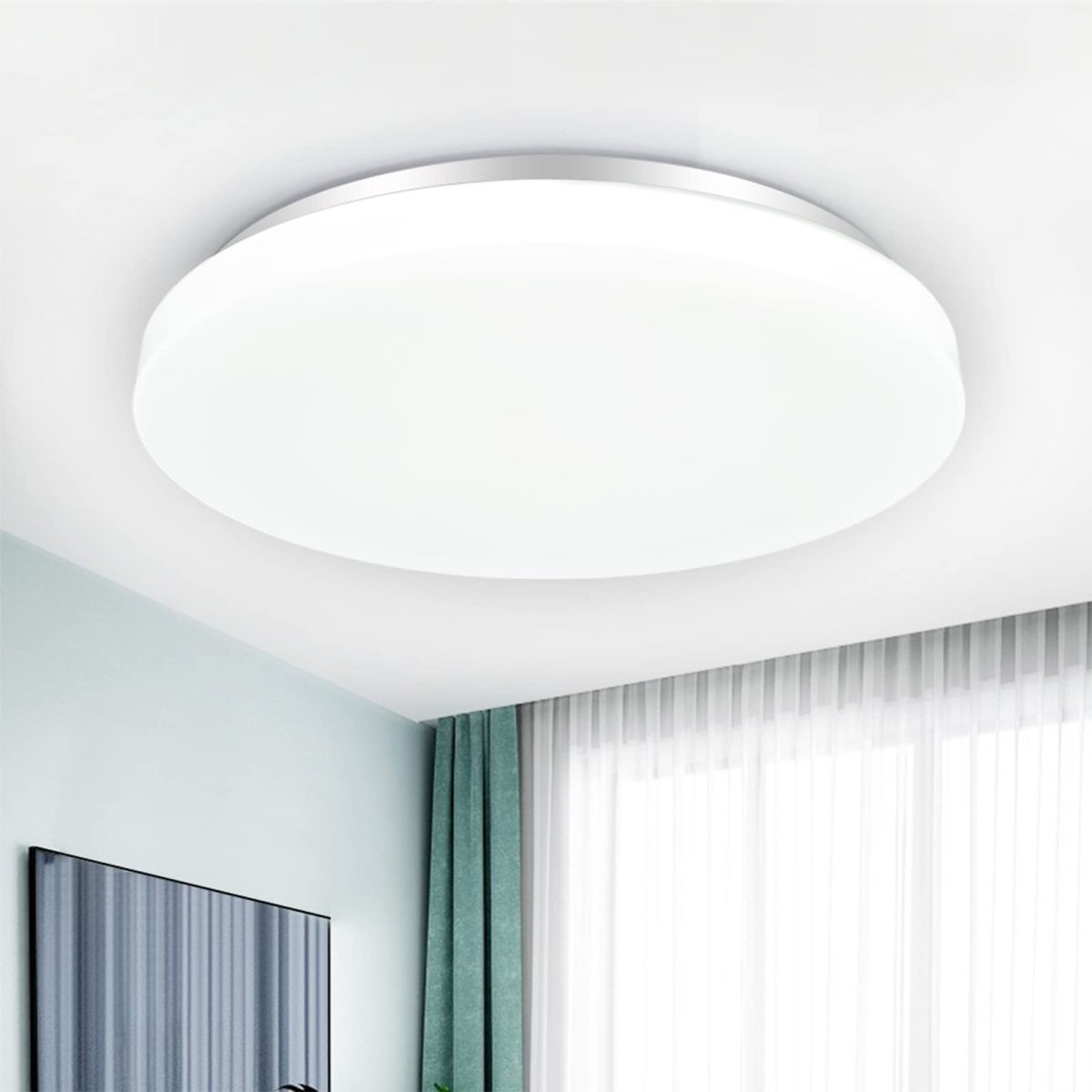 20W LED Flush Mount Ceiling Light Fixture - 10 Inch 6000K Daylight (1650lm, 100W Equivalent) Waterproof Bathroom Light for Kitchen, Laundry, Bedroom & Hallway - Perfect for Modern Home Lighting & Commercial Spaces