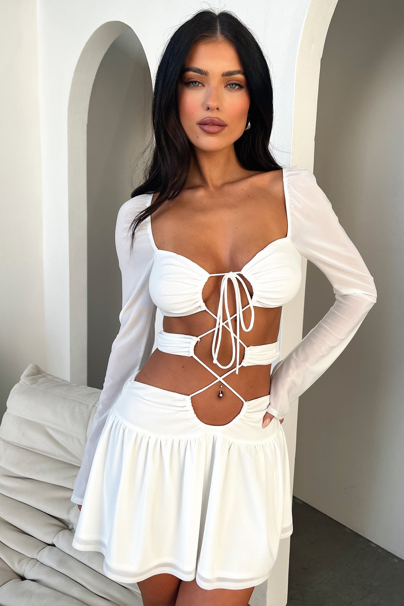 Ileana Dress - Elegant White Women's Dress for Casual & Party Wear | Perfect for Weddings, Dates & Special Occasions