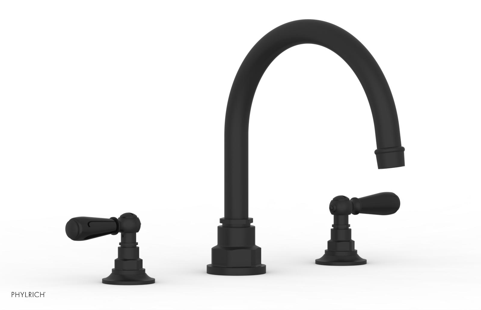Jamestown Deck Tub Set with Lever Handles & Black Accents - 165