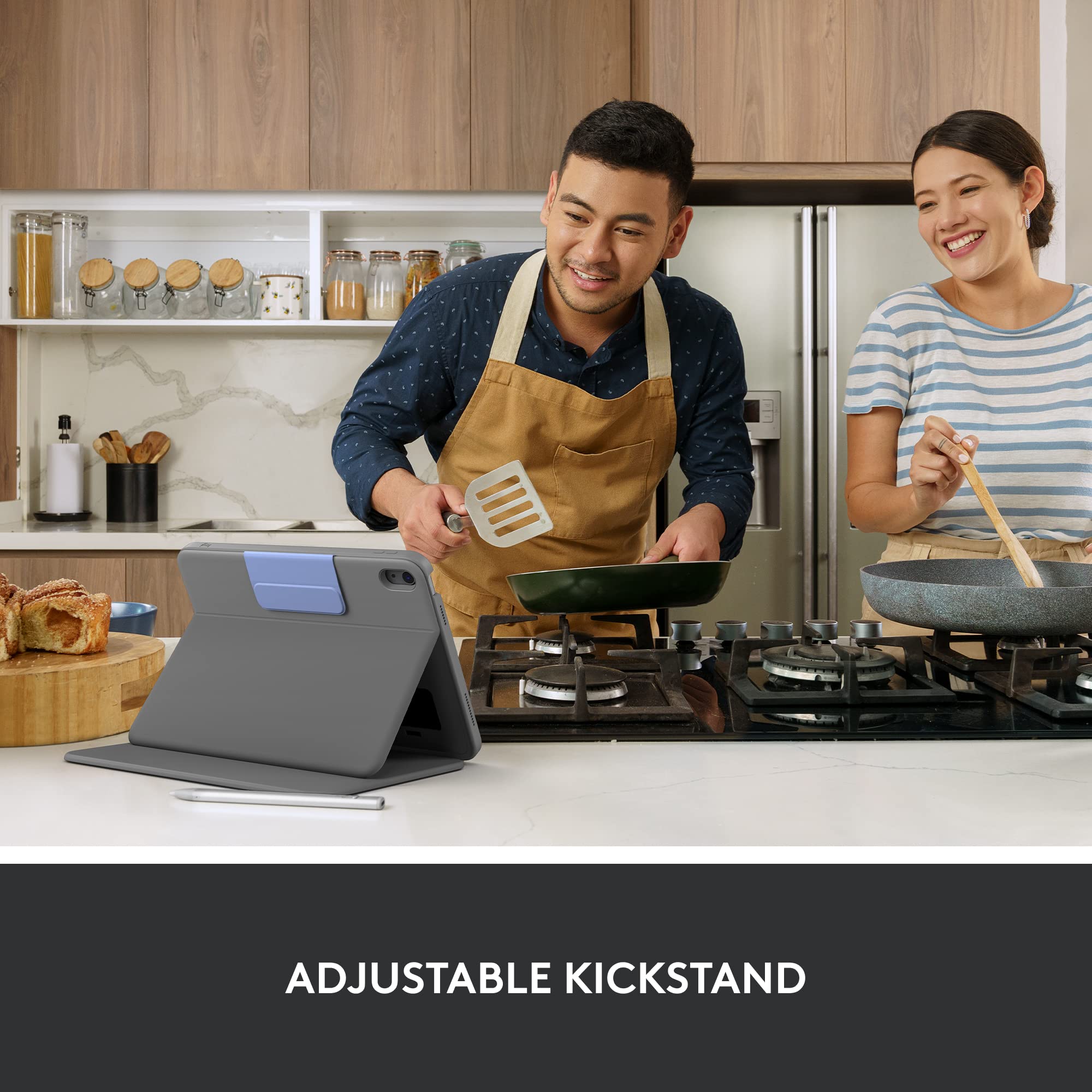 Logitech Rugged Folio Keyboard Case for iPad 10th Generation & A16 - Durable Spill-Proof Keyboard with Smart Connector | Perfect for Travel, Work & Outdoor Use (Graphite)