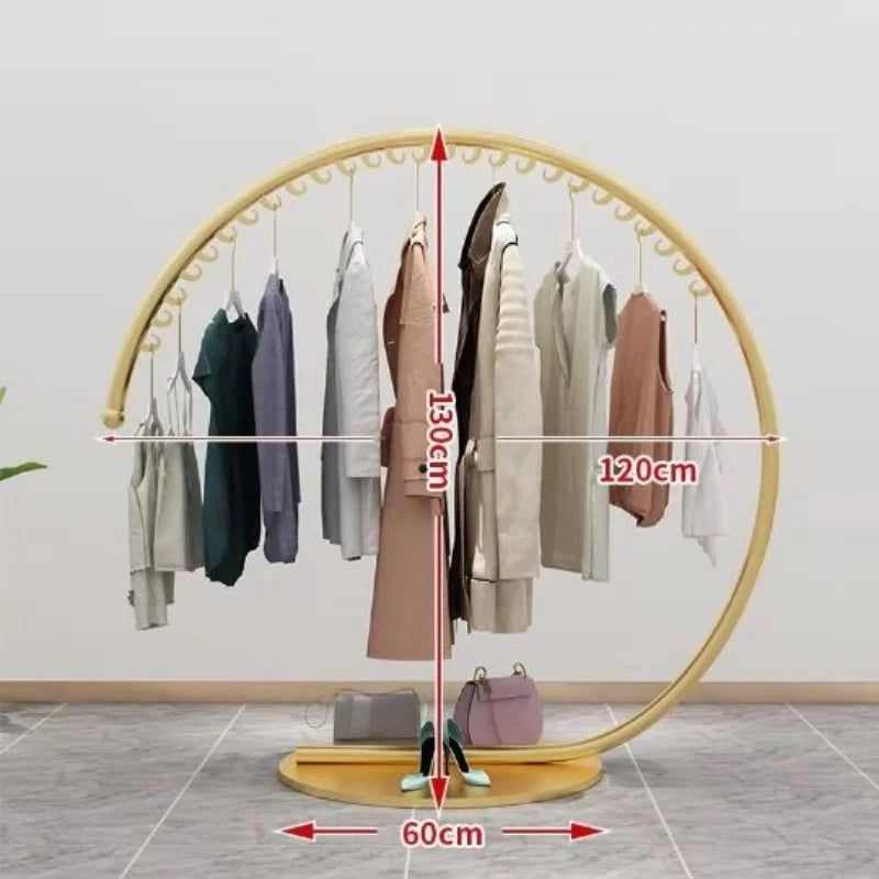 Sturdy Wrought Iron Circular Coat Rack - Freestanding Entryway Organizer for Hats, Jackets & Bags | Perfect for Hallway, Bedroom or Office Storage