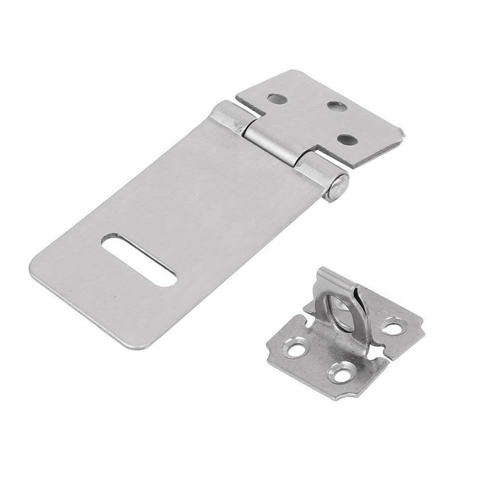 XMHF 2-Pack 3-Inch Stainless Steel Hasp Staple with Padlock - Heavy Duty Door Latch for Push/Sliding/Barn Doors, Gates & Sheds - Rustproof Security Lock for Outdoor & Indoor Use