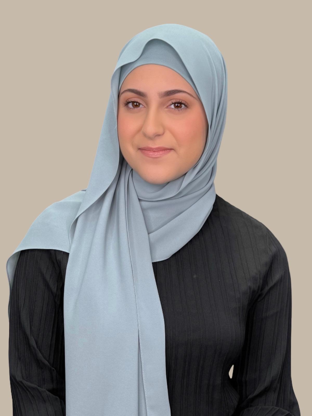 Stylish Stone Blue Chiffon Hijab Set for Women - Perfect for Daily Wear, Prayer, and Special Occasions
