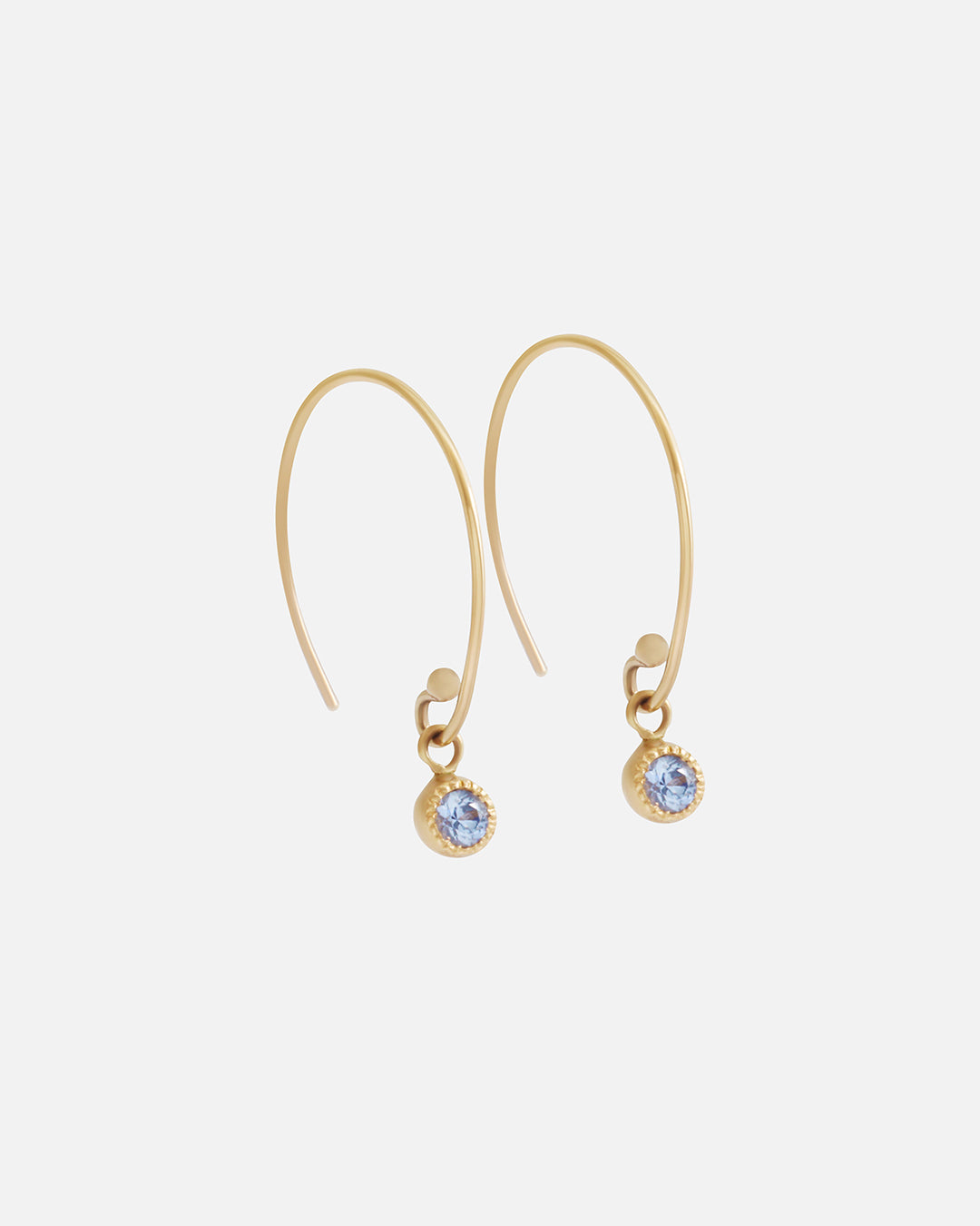 Melee Ball Loop Earrings - Light Blue Sapphire Gemstone Jewelry for Women | Elegant Gift for Brides, Parties & Special Occasions
