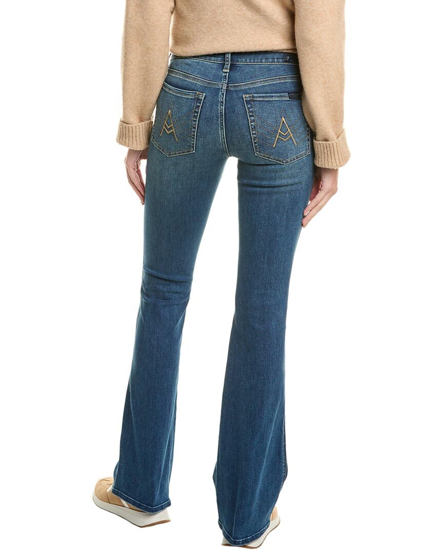 7 For All Mankind Women's Crop Flare Jeans - High Waisted Stretch Denim Pants for Casual & Date Night Outfits