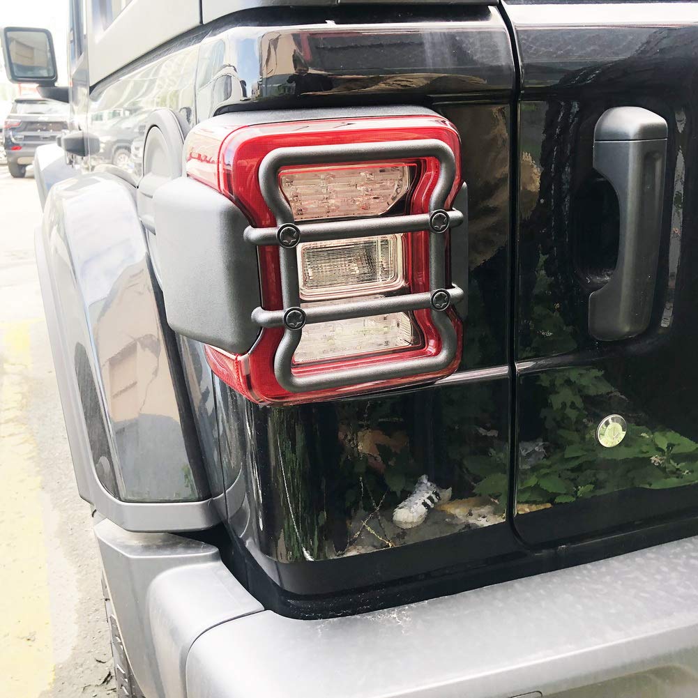 2018-2023 Jeep Wrangler JL Black Plastic Front Bumper Fog Light & Taillight Cover Trims - Durable Protector for Off-Road Adventures & Daily Driving