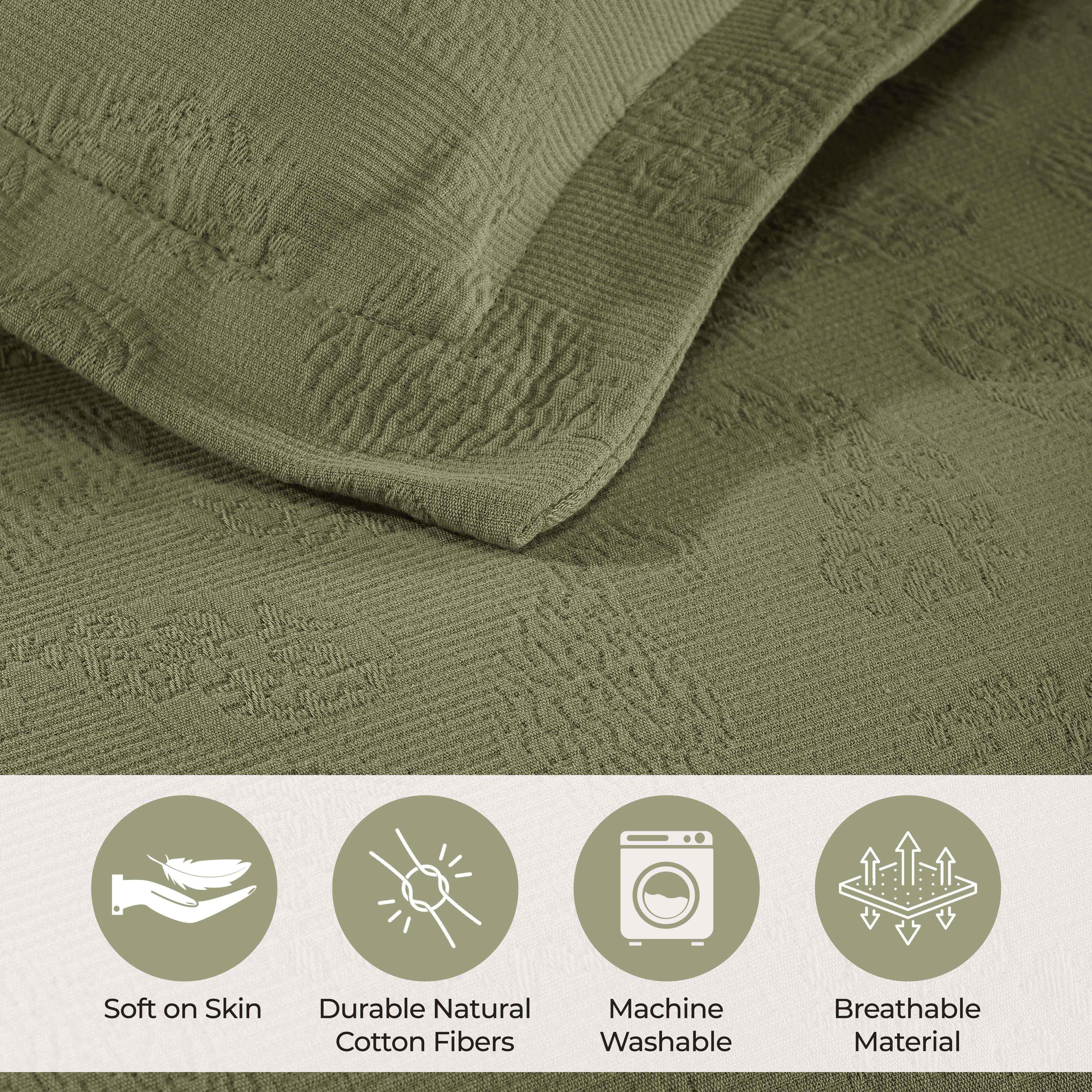 Jacquard Matelassé Paisley Cotton Bedspread Set - Queen Size Luxury Bedding for Master Bedroom & Guest Room Decor