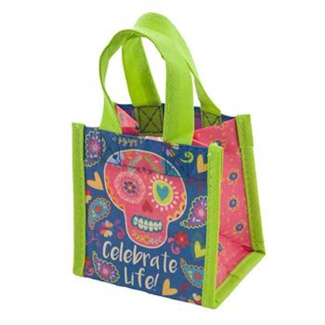 Eco-Friendly Karma Recycled Tiny Gift Bags with Sugar Skull Design - Perfect for Party Favors, Halloween Treats & Small Gift Packaging