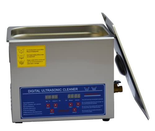 10L Stainless Steel Ultrasonic Cleaner with Digital Timer & Basket - JPS-40A for Jewelry, Glasses, Hardware Parts & Industrial Tools Cleaning