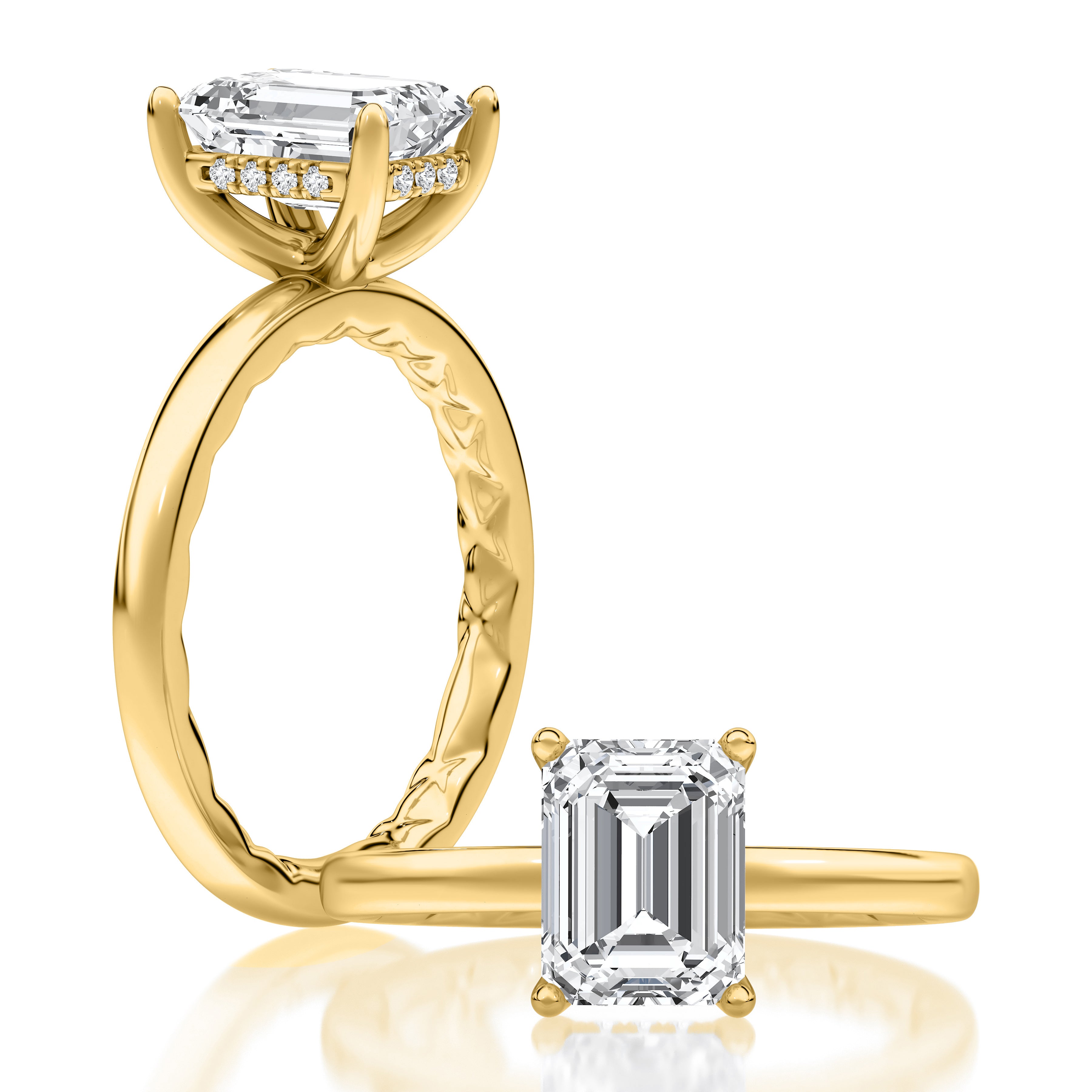 Classic 4-Prong Solitaire Emerald Cut Diamond Engagement Ring for Women - Perfect for Proposals, Weddings & Anniversaries