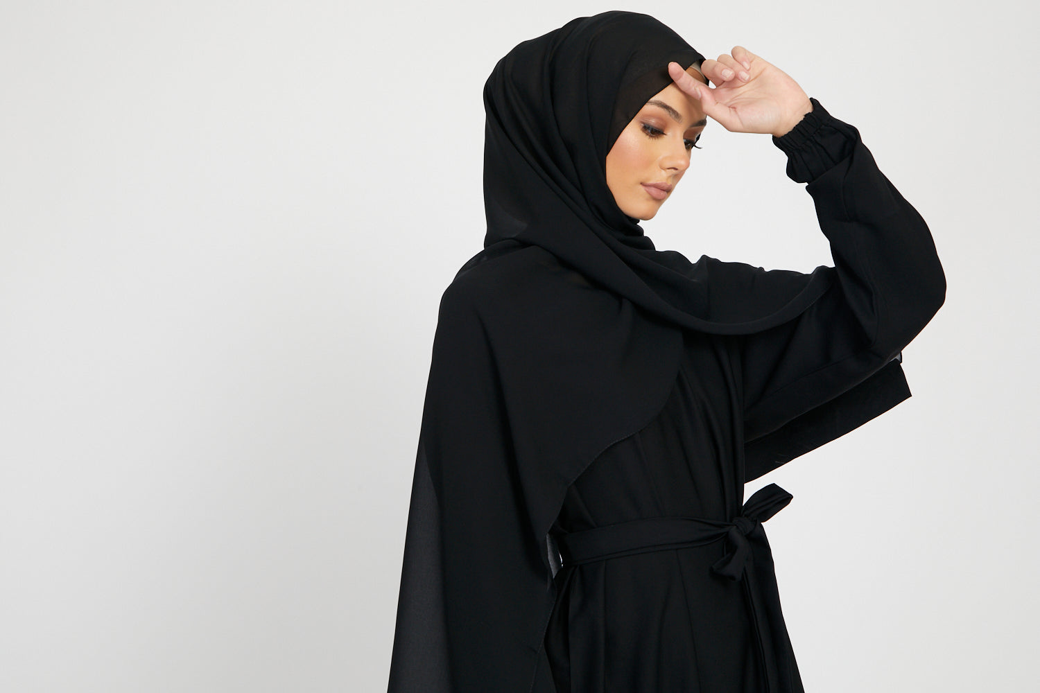 Plain Black Abaya with Elasticated Cuffs - Comfortable & Modest Islamic Dress for Women - Perfect for Prayer, Daily Wear & Special Occasions