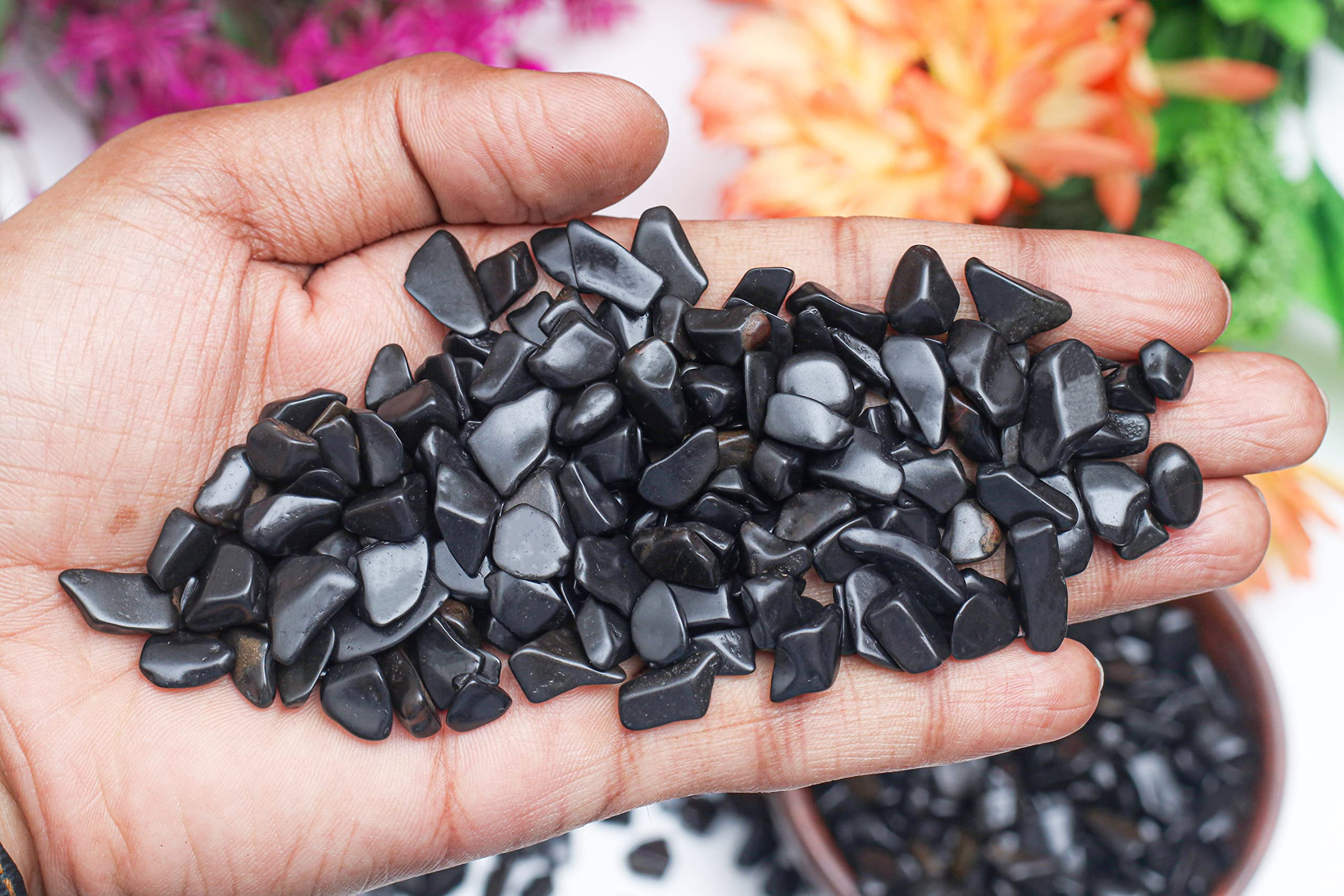 Natural Black Tourmaline Crystal Chips - 1 Lb Bulk Tumbled Gemstones for Reiki Healing, Witchcraft & Jewelry Making | Irregular Shaped Crushed Stones for Spiritual Protection, Energy Cleansing & DIY Crafts | Perfect Valentine's Gift for Crystal Lovers