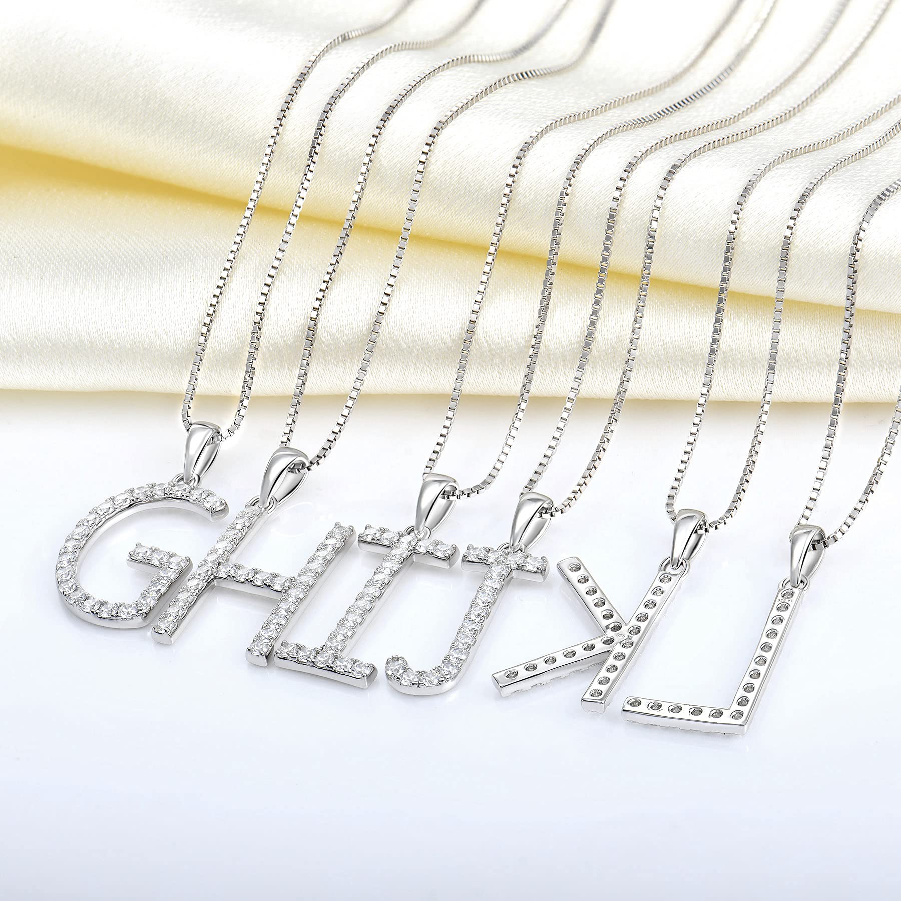 YL Initial Necklace - 925 Sterling Silver Alphabet Pendant Necklace for Women | Personalized Letter Jewelry Gift for Her | Perfect for Birthdays, Anniversaries & Everyday Wear